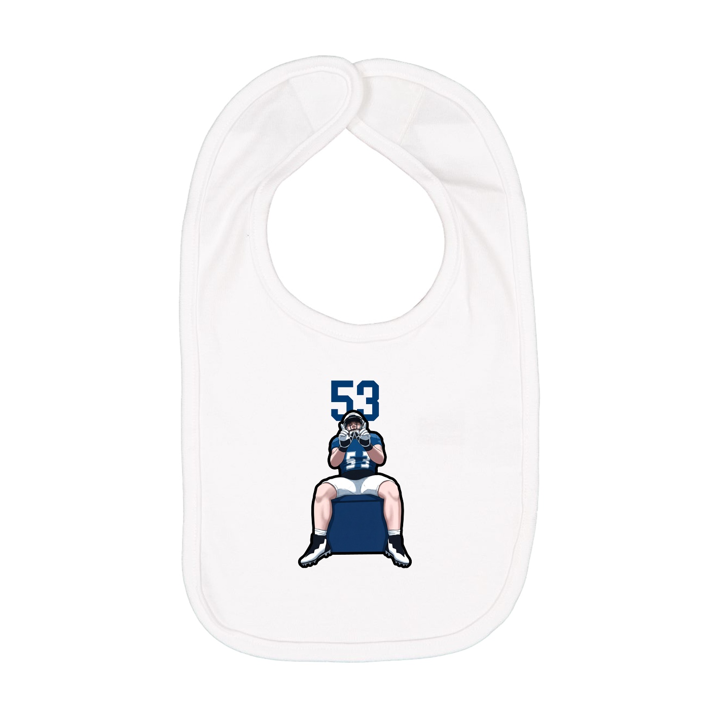 Infant Bib — Number Top in White