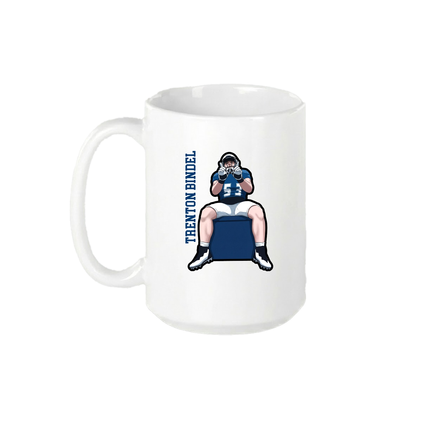 15oz Coffee Mug — Name Vertical in White