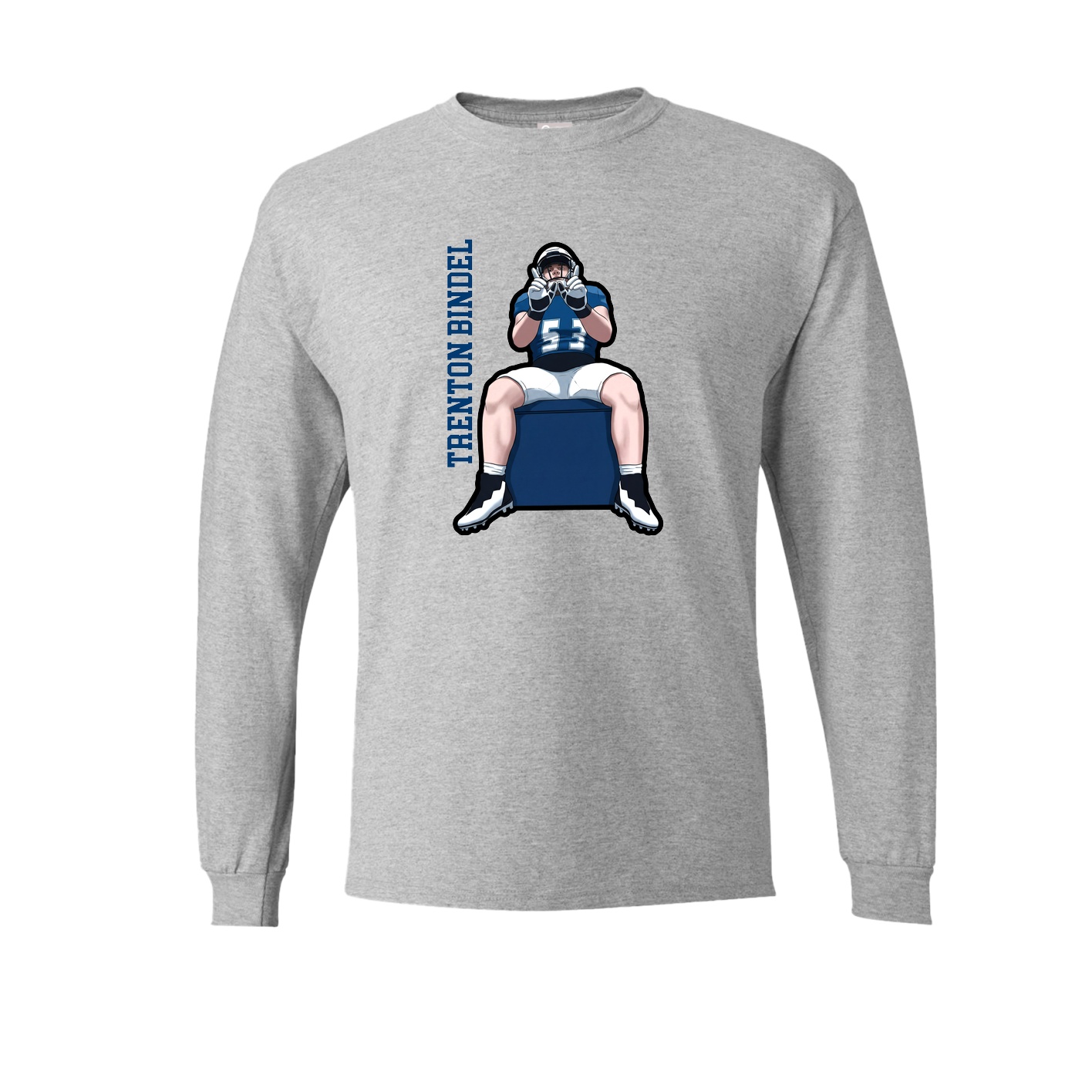 Long Sleeve Tee — Name Vertical in Grey