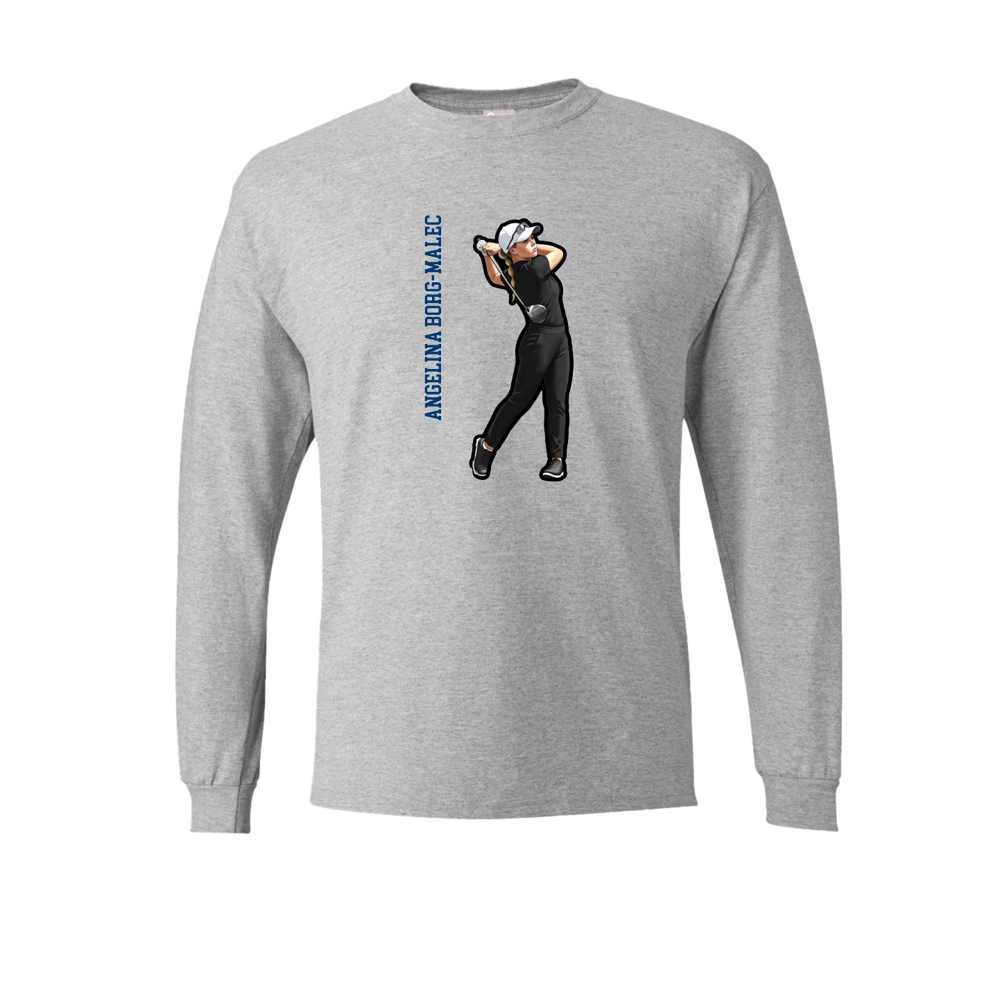 Long Sleeve Tee — Name Vertical in Grey