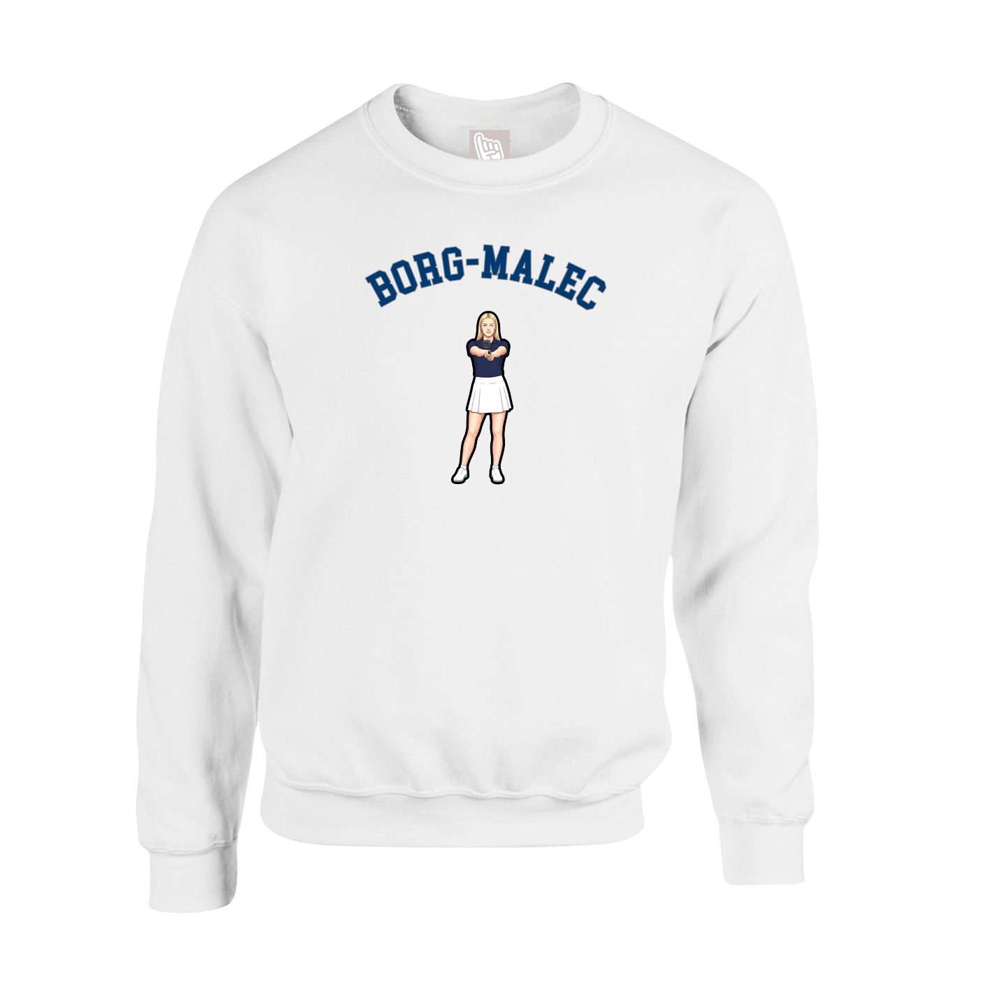 Fleece Crew — Shirsey Arch in White