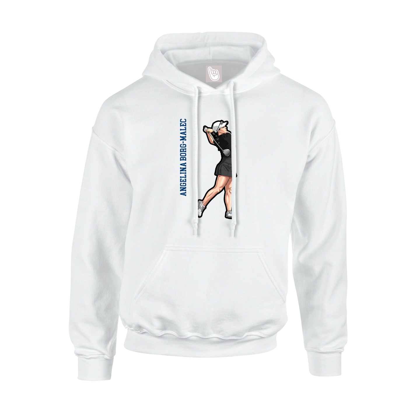 Hoodie — Name Vertical in White