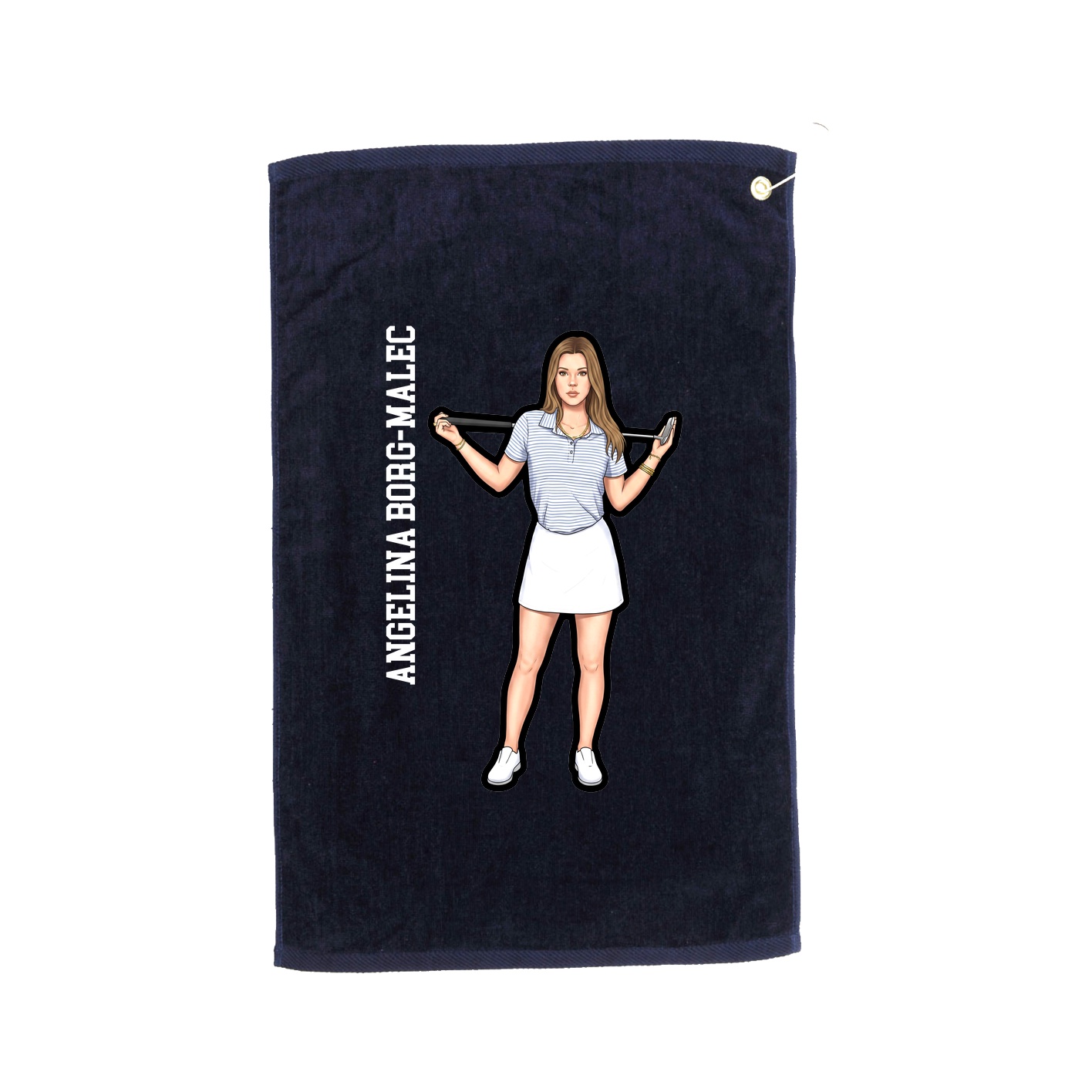 Golf Towel — Name Vertical in Navy