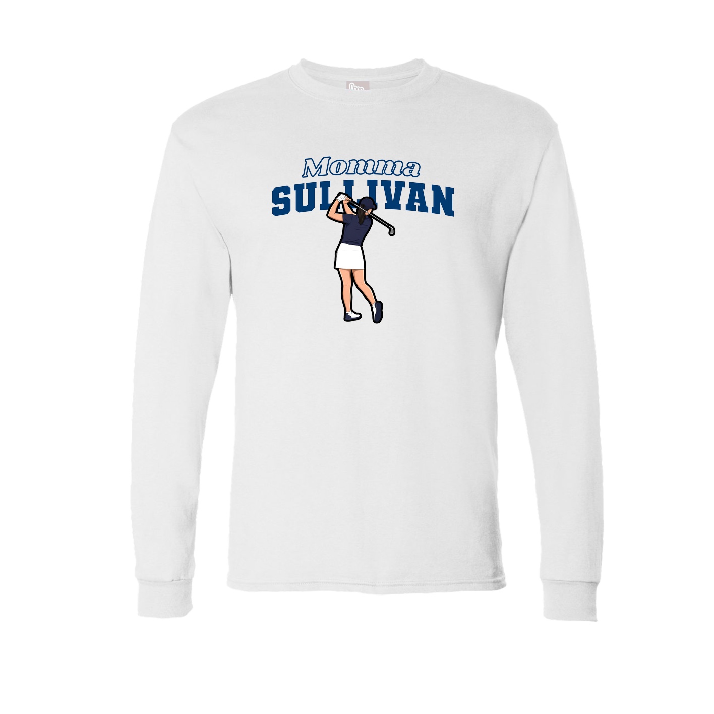 Long Sleeve Tee — Mothers Day Block in White