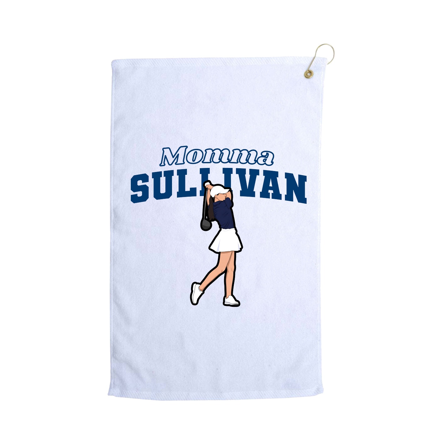 Golf Towel — Mothers Day Block in White