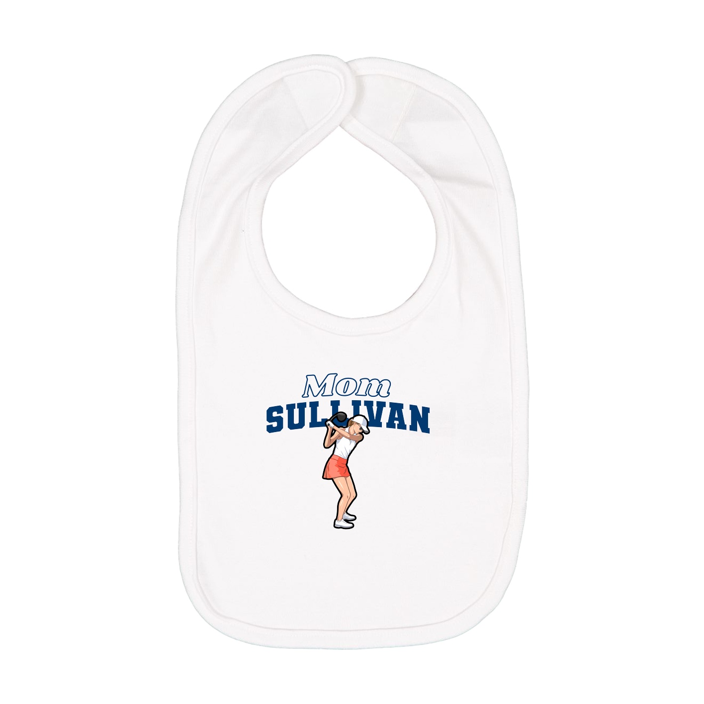 Infant Bib — Mothers Day Block in White