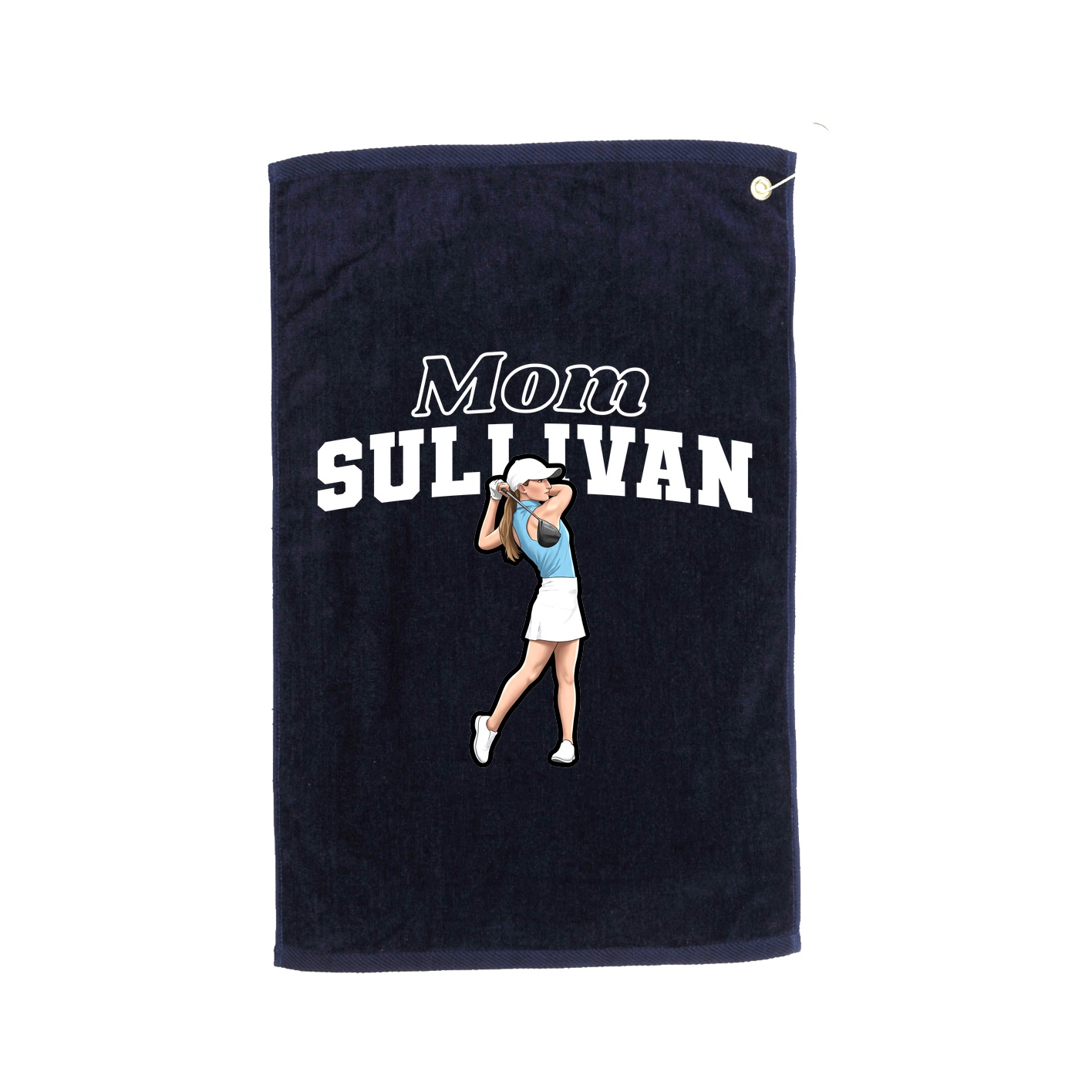 Golf Towel — Mothers Day Block in Navy