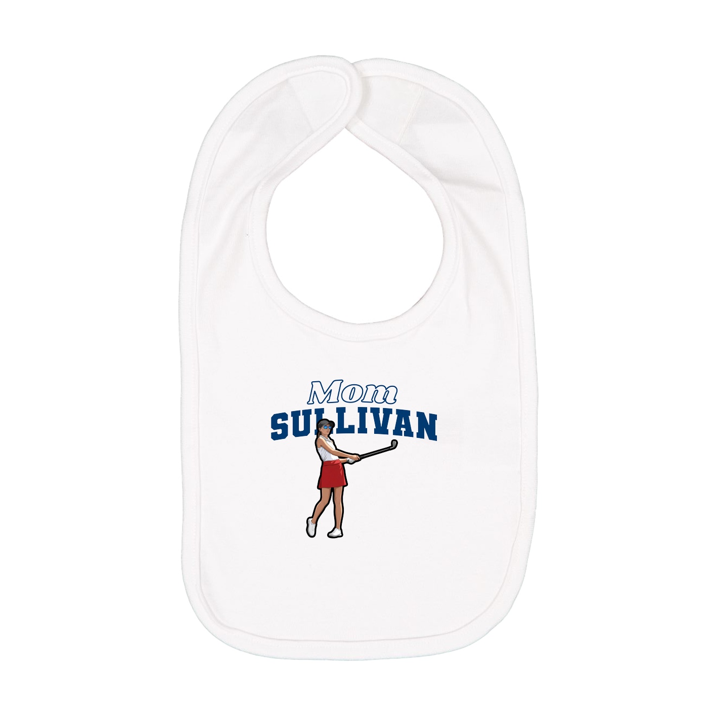 Infant Bib — Mothers Day Block in White