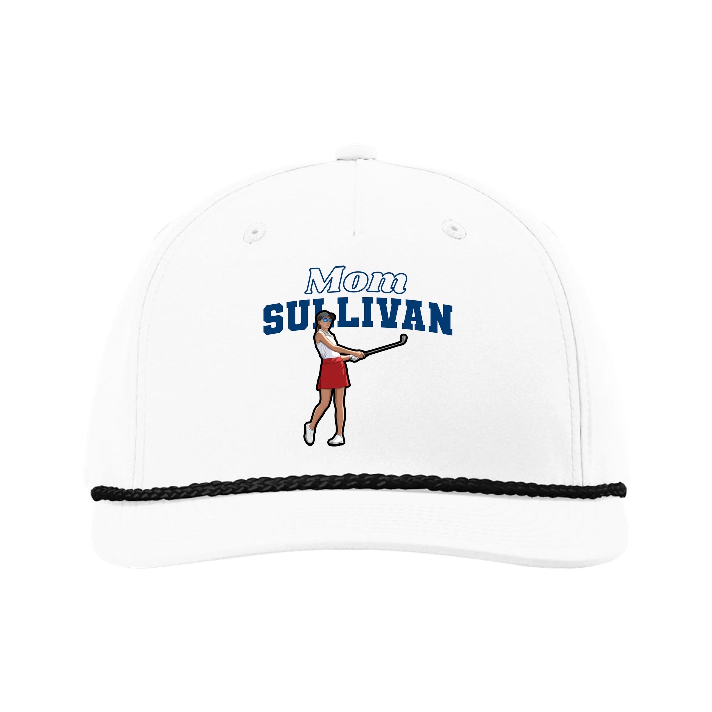 Five-Panel Classic Rope Cap — Mothers Day Block in White