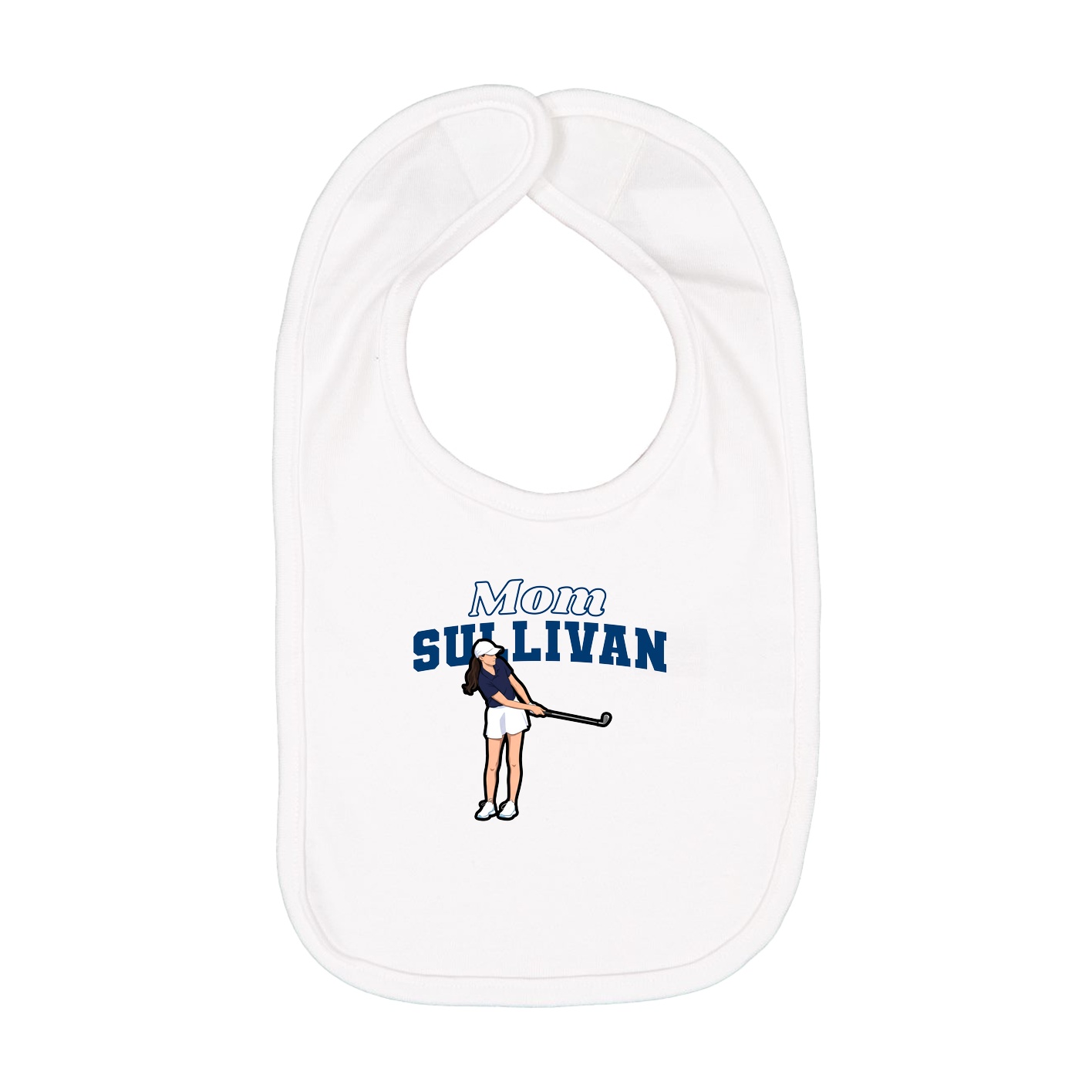 Infant Bib — Mothers Day Block in White