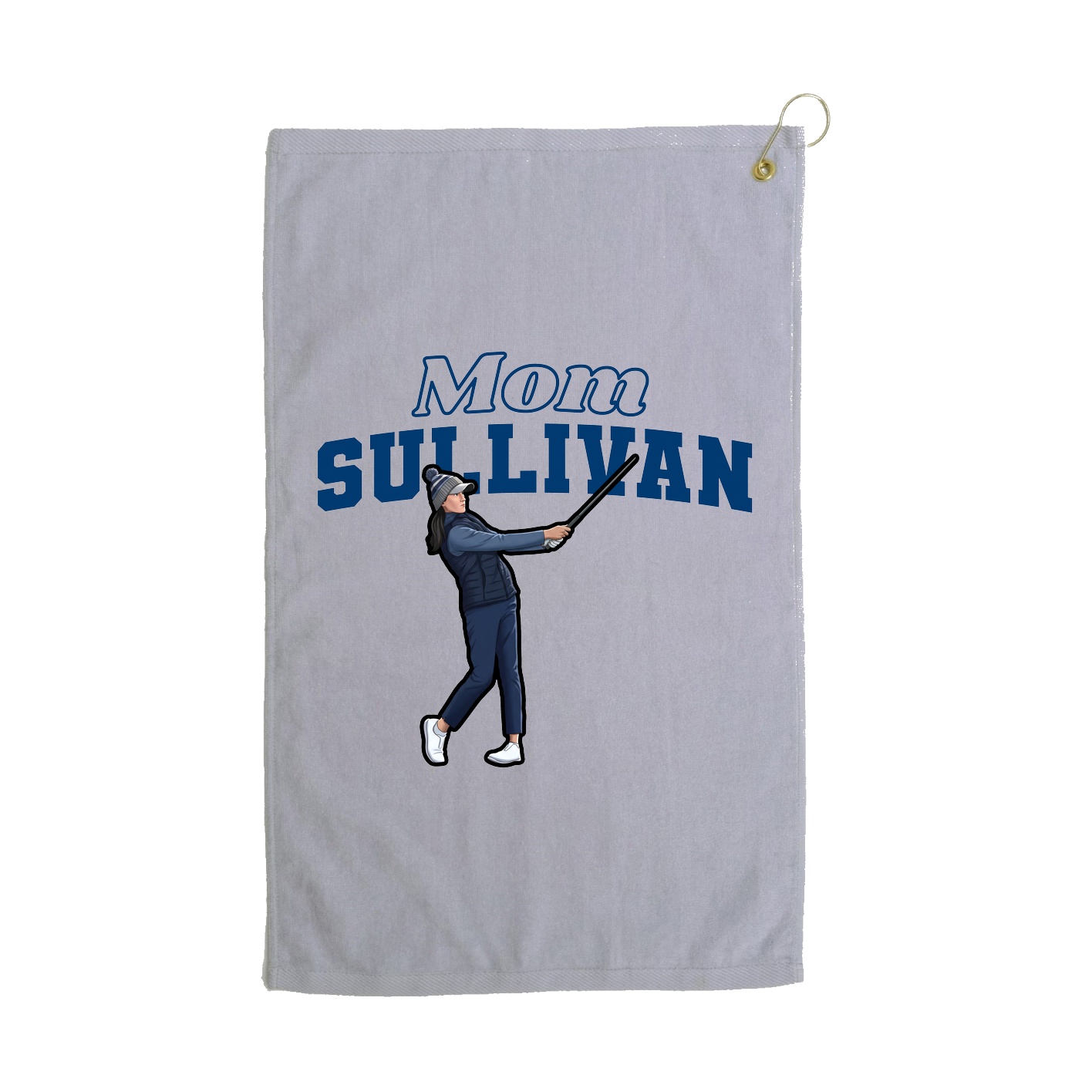Golf Towel — Mothers Day Block in Grey