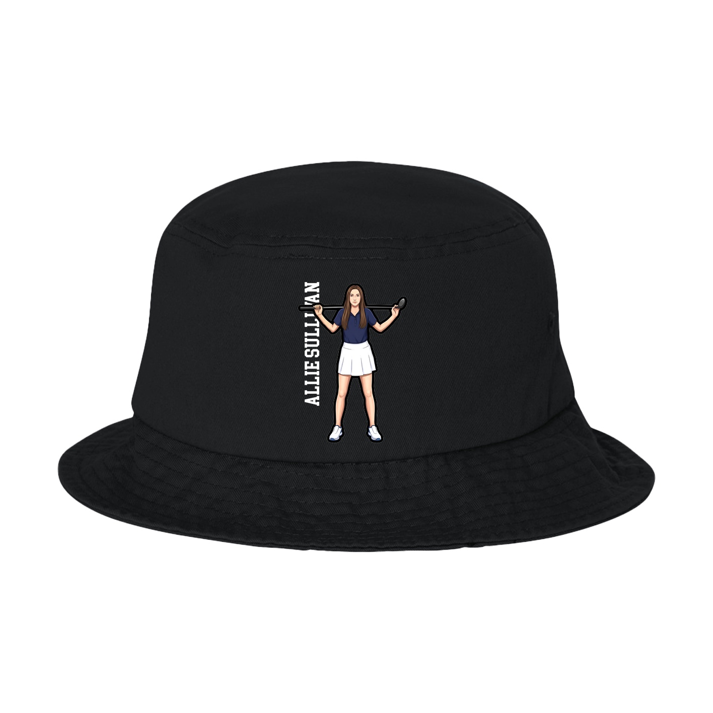 Bucket Cap — Name Vertical in Black