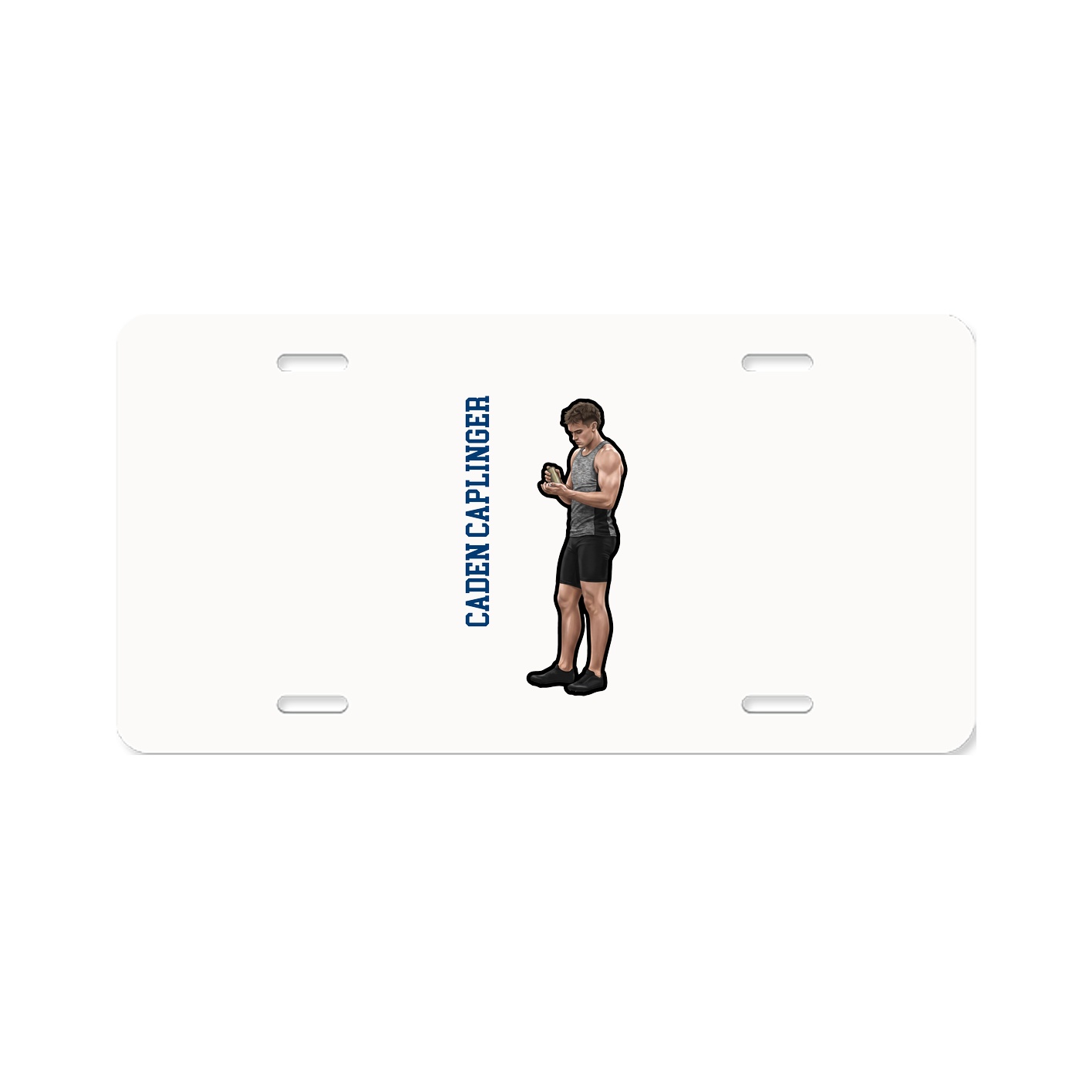 License Plate — Name Vertical in Classic