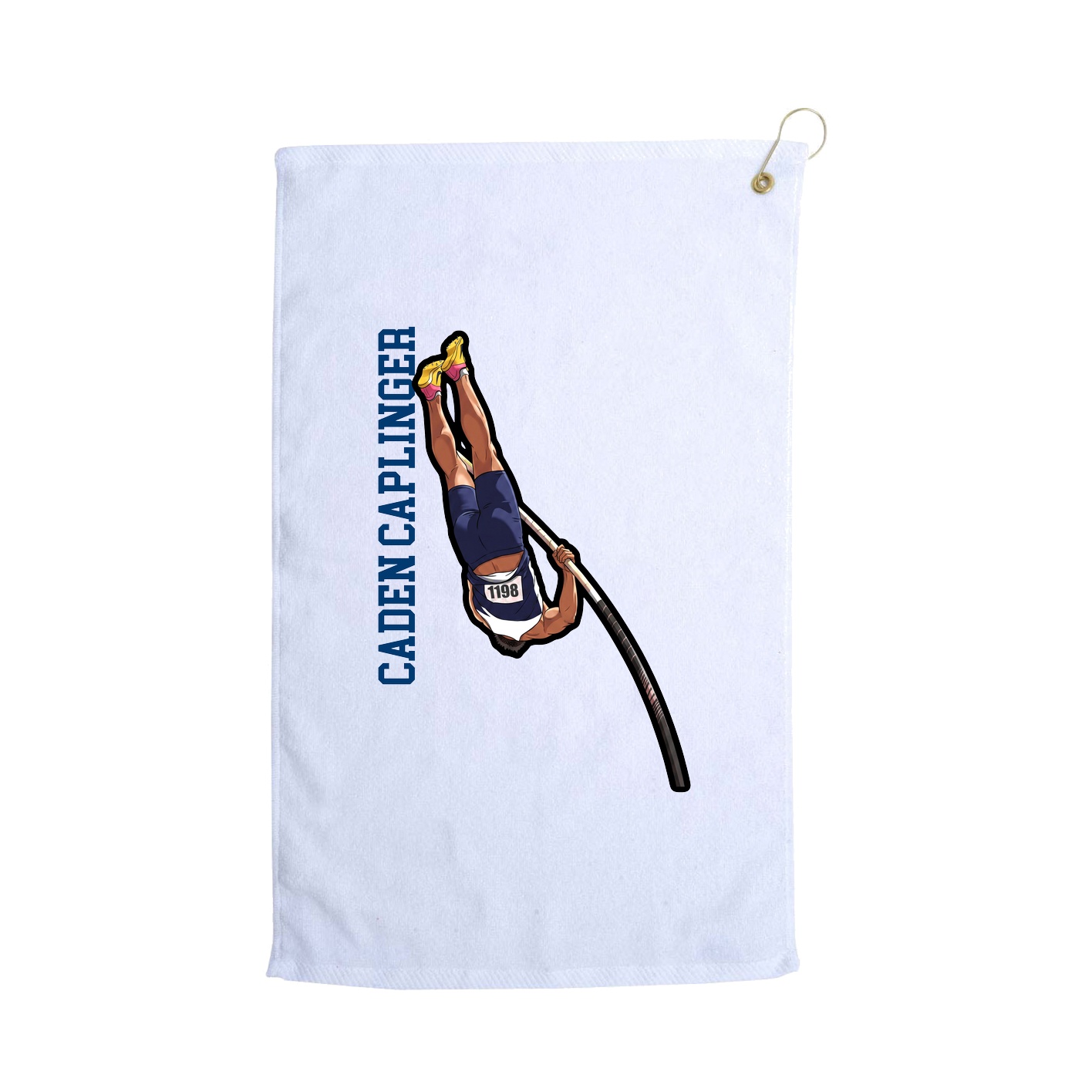 Golf Towel — Name Vertical in White