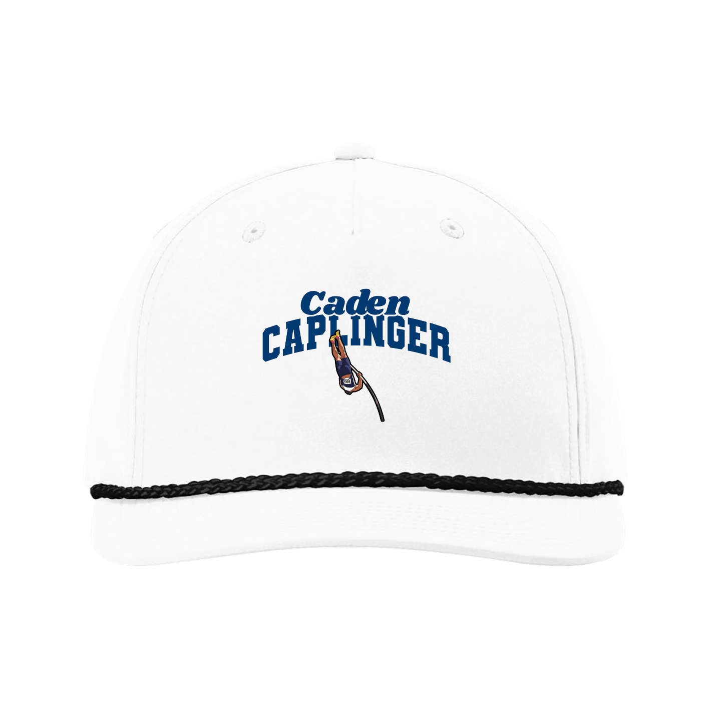 Five-Panel Classic Rope Cap — Signature Arch in White