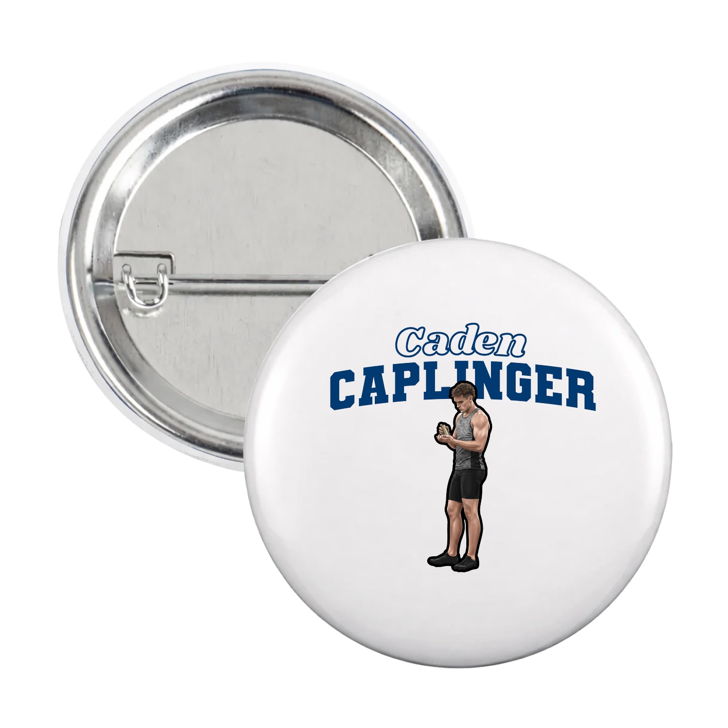 Game Day Button — Name Arch in White