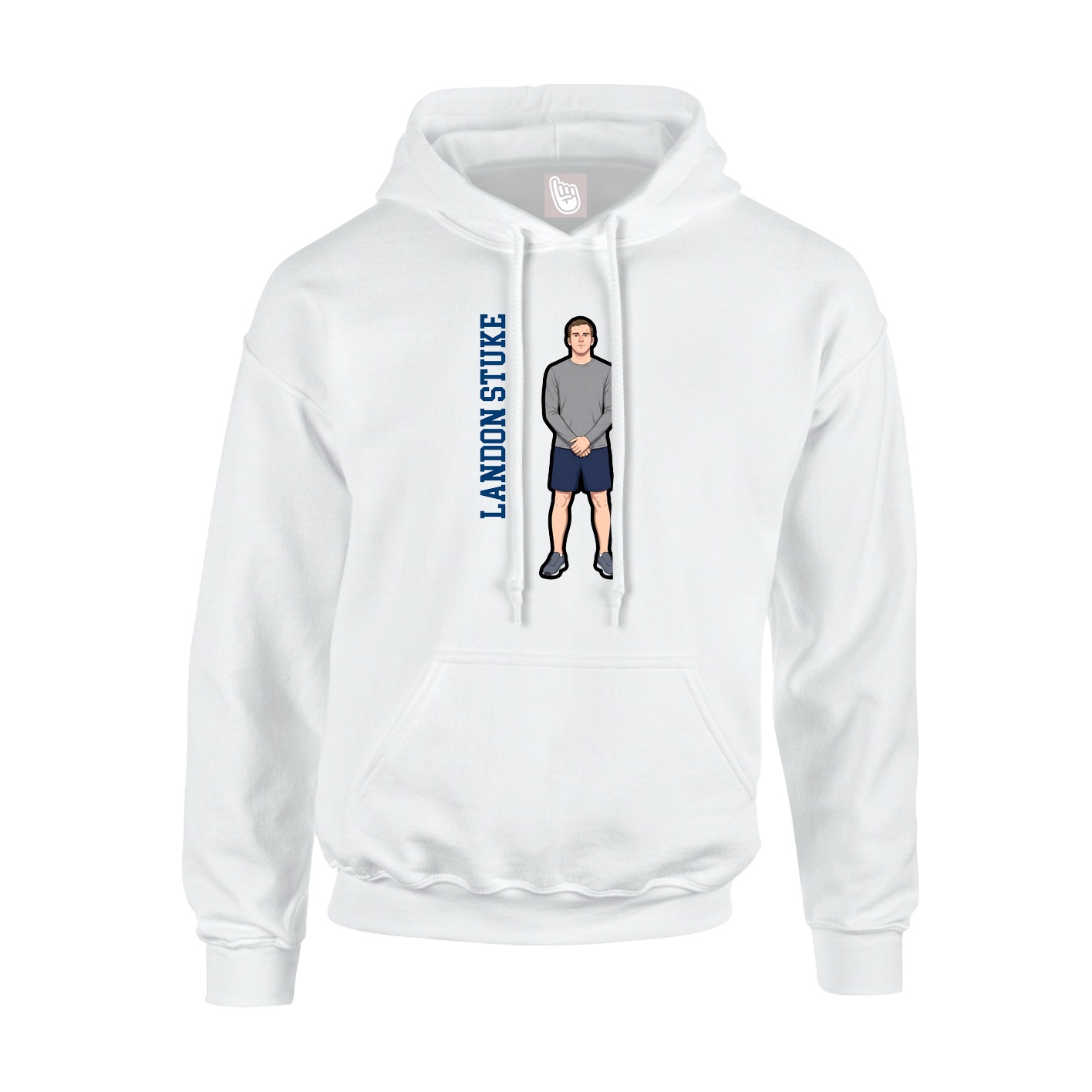 Hoodie — Name Vertical in White