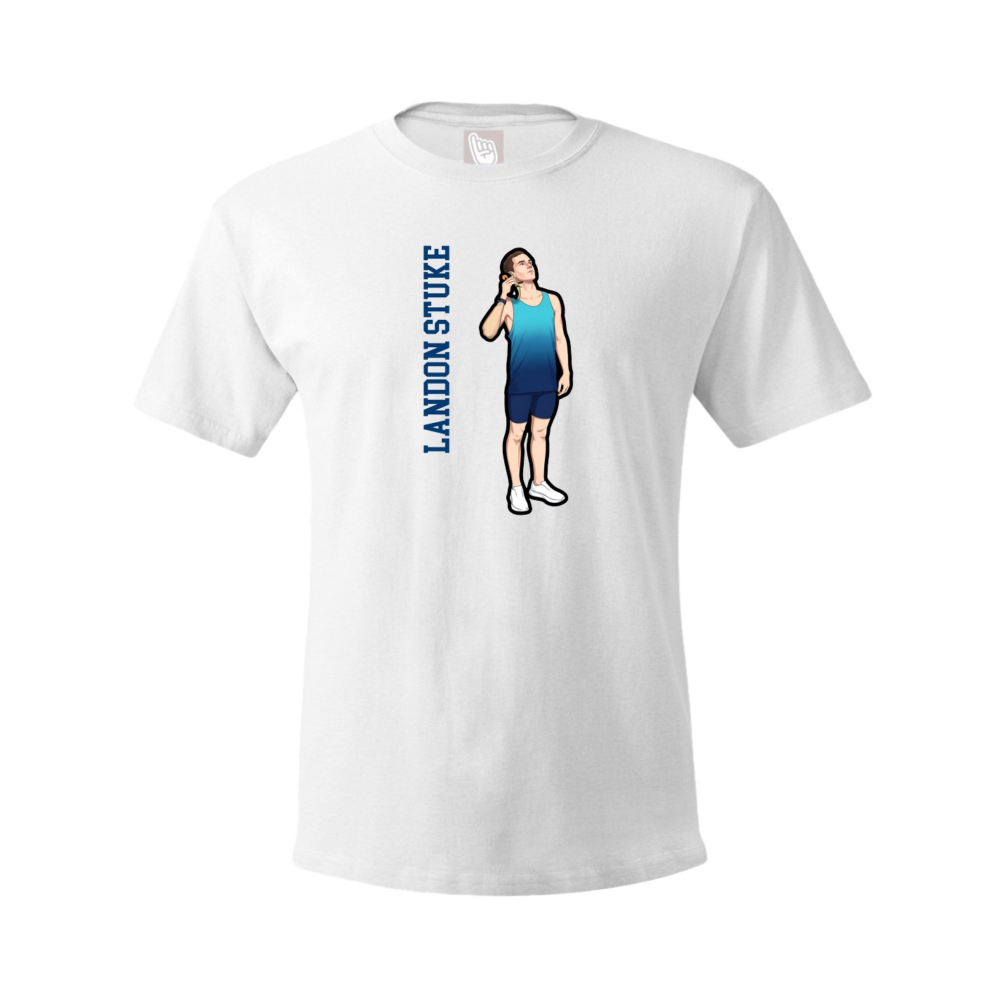 Youth Tee — Name Vertical in White