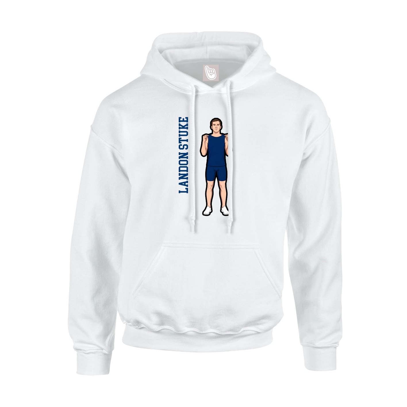 Youth Hoodie — Name Vertical in White