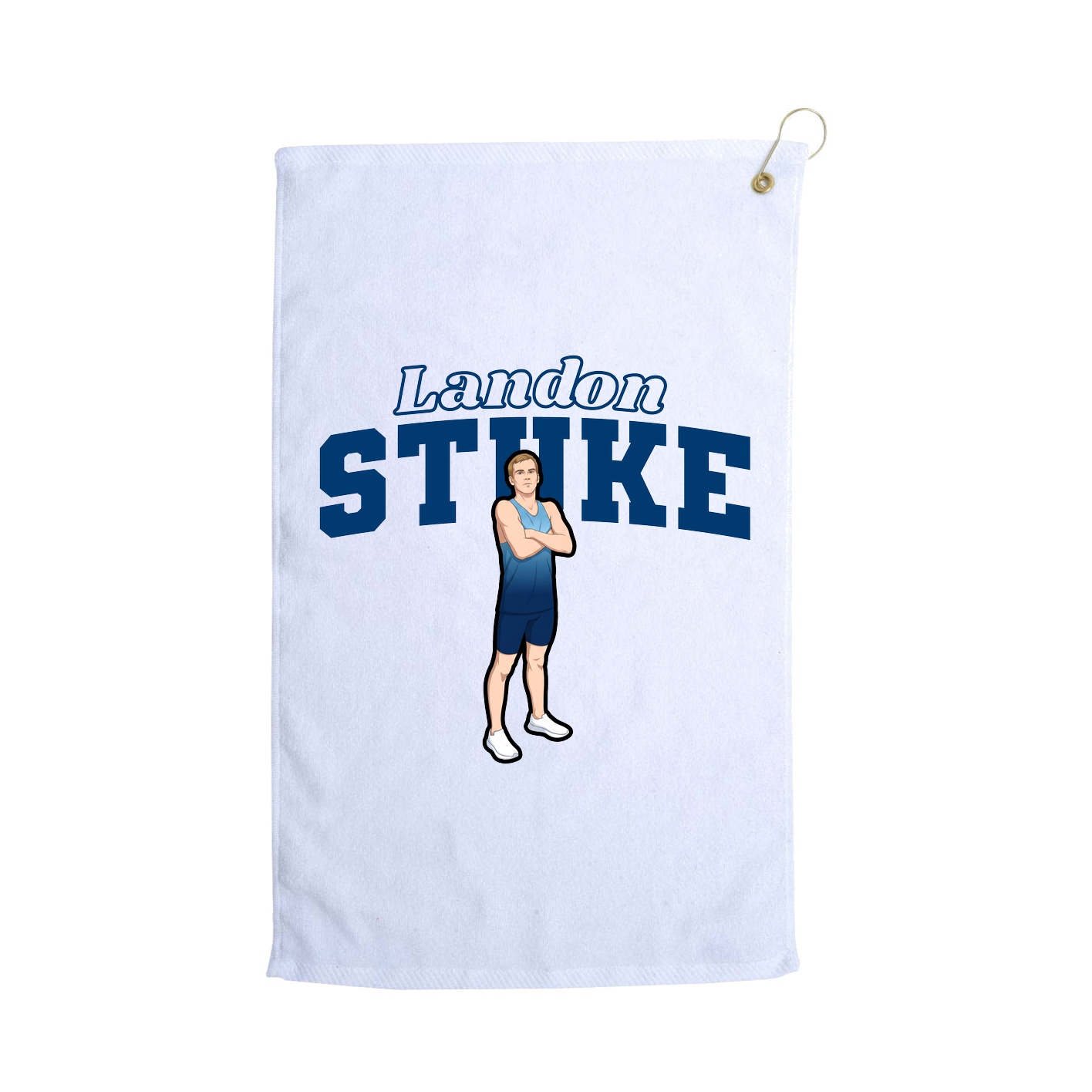 Golf Towel — Name Arch in White