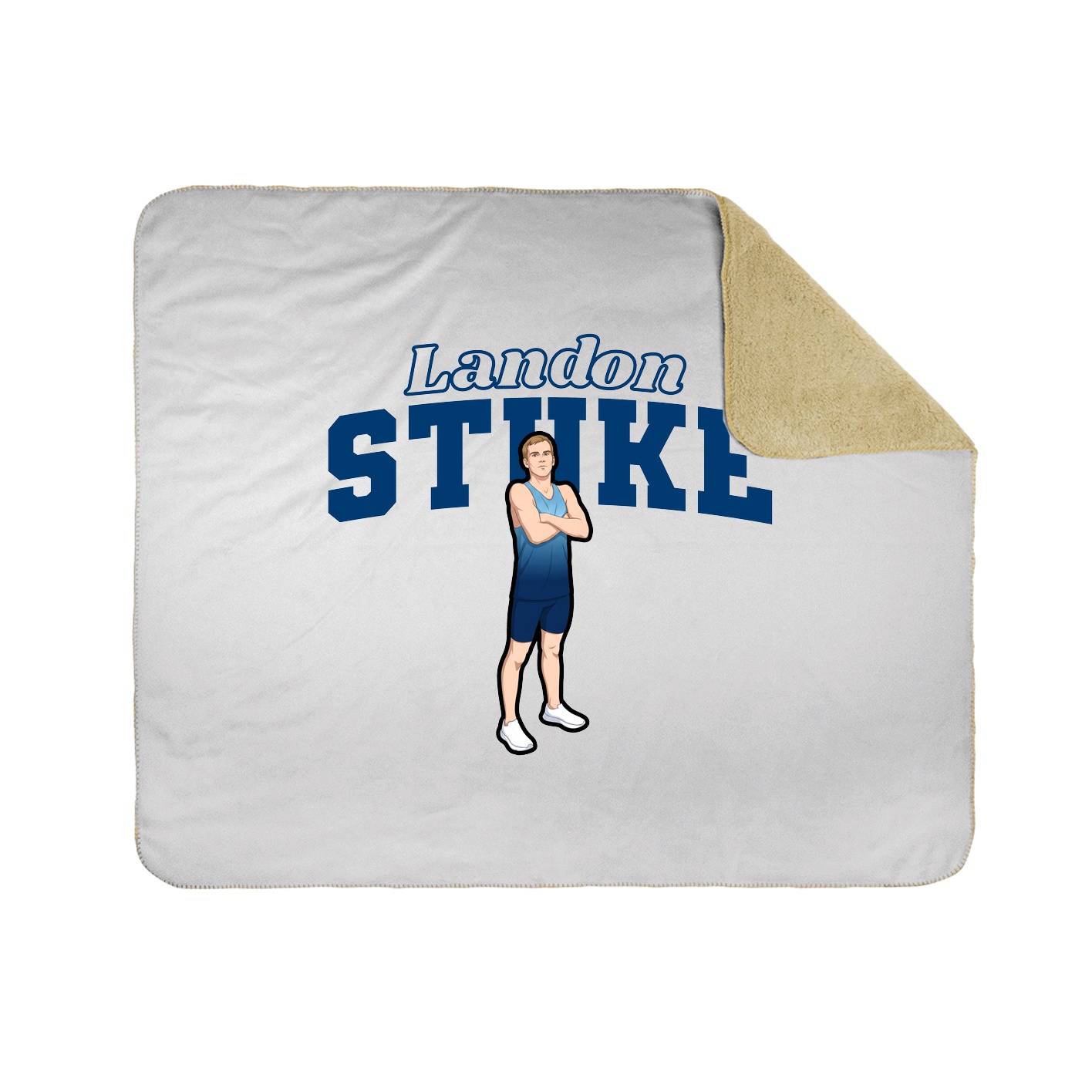 Throw Blanket — Name Arch in White
