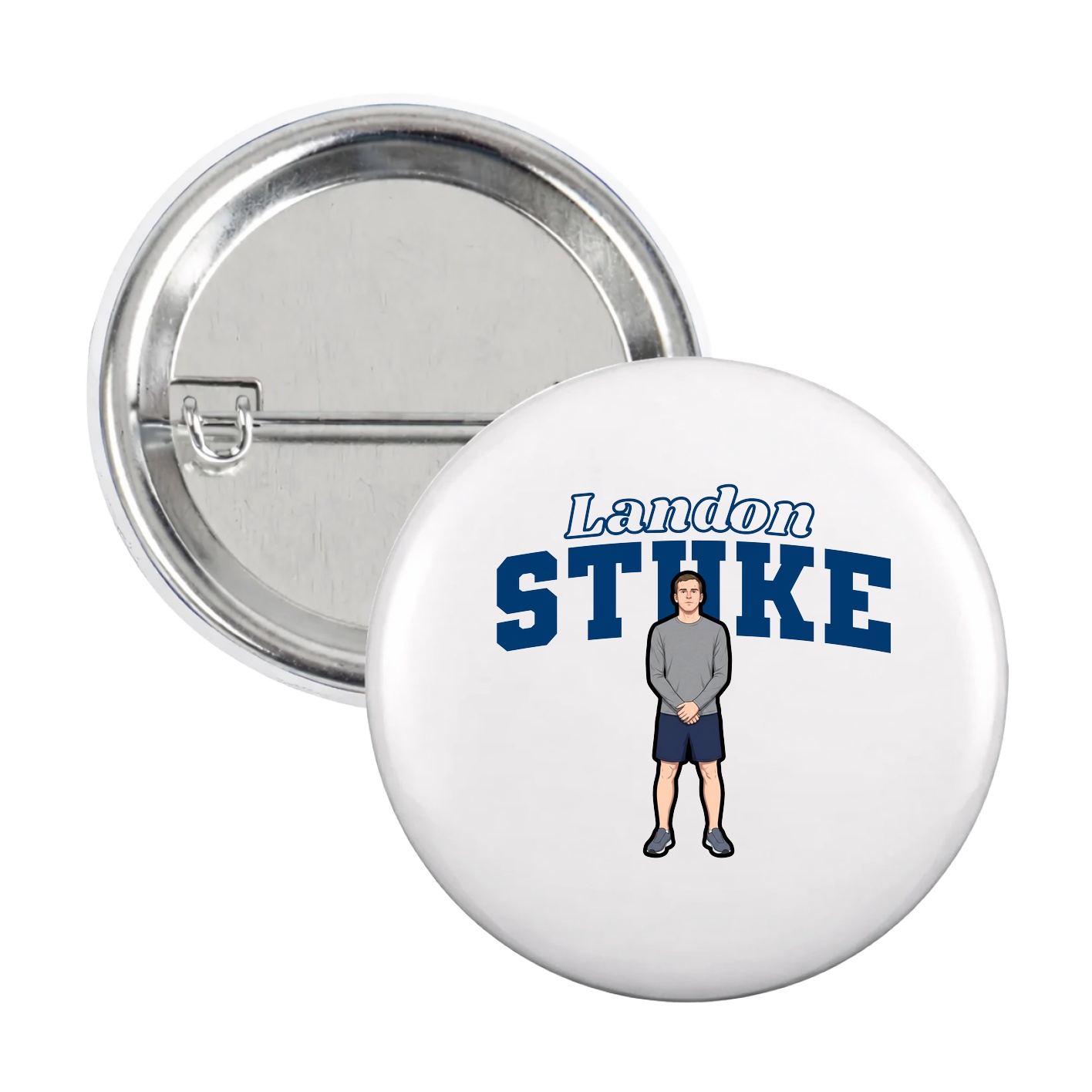 Game Day Button — Name Arch in White