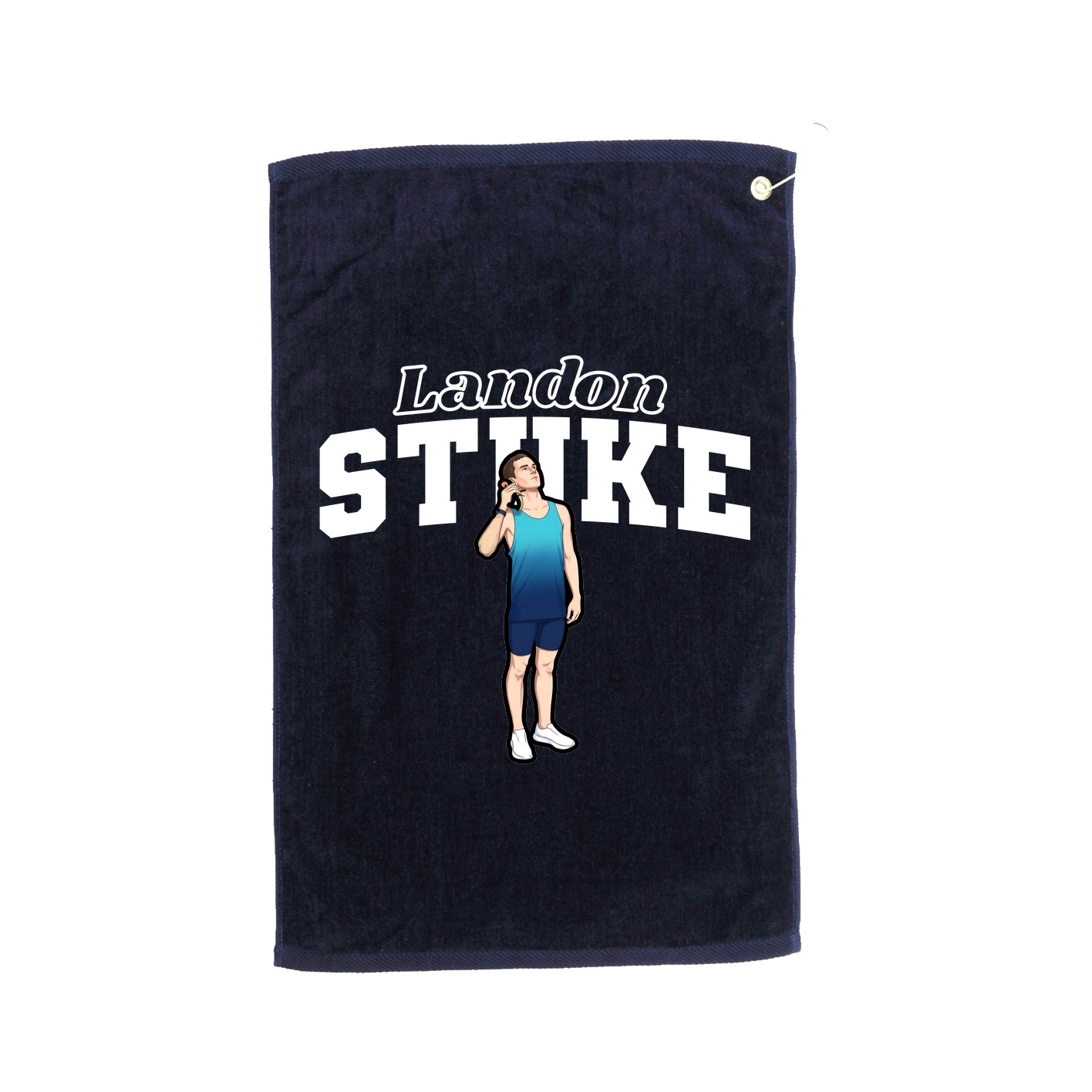 Golf Towel — Name Arch in Navy