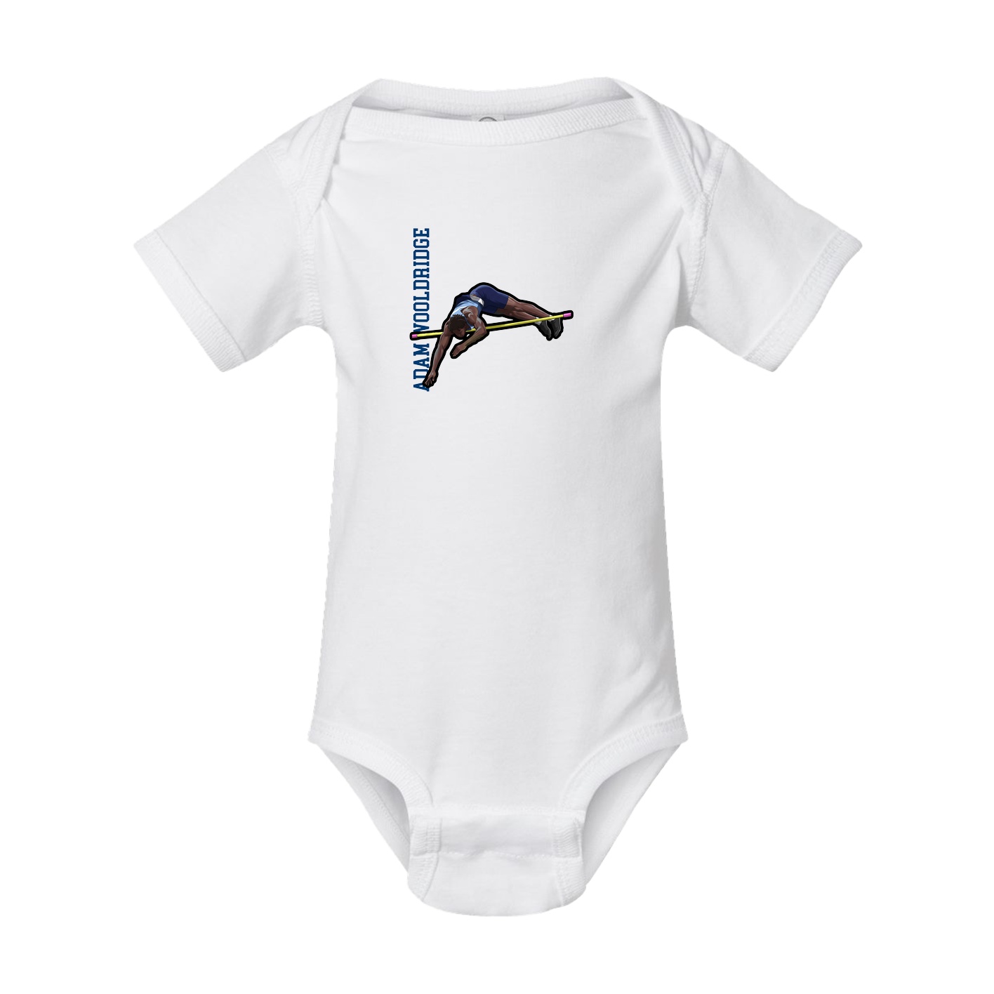 Baby Onesie — Name Vertical in White