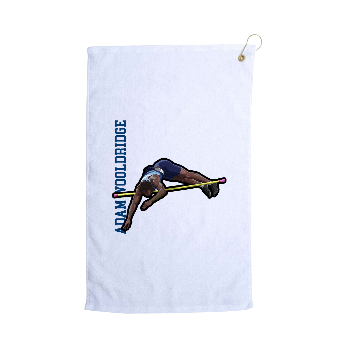Golf Towel — Name Vertical in White