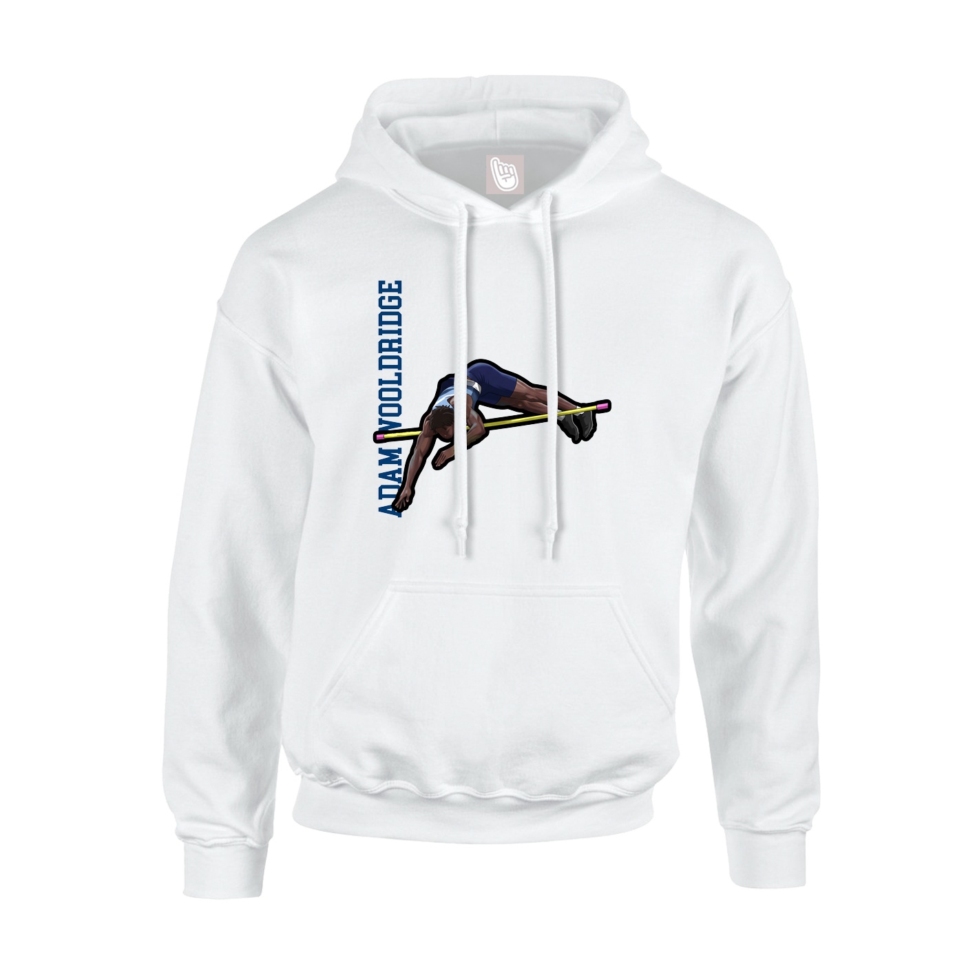 Hoodie — Name Vertical in White