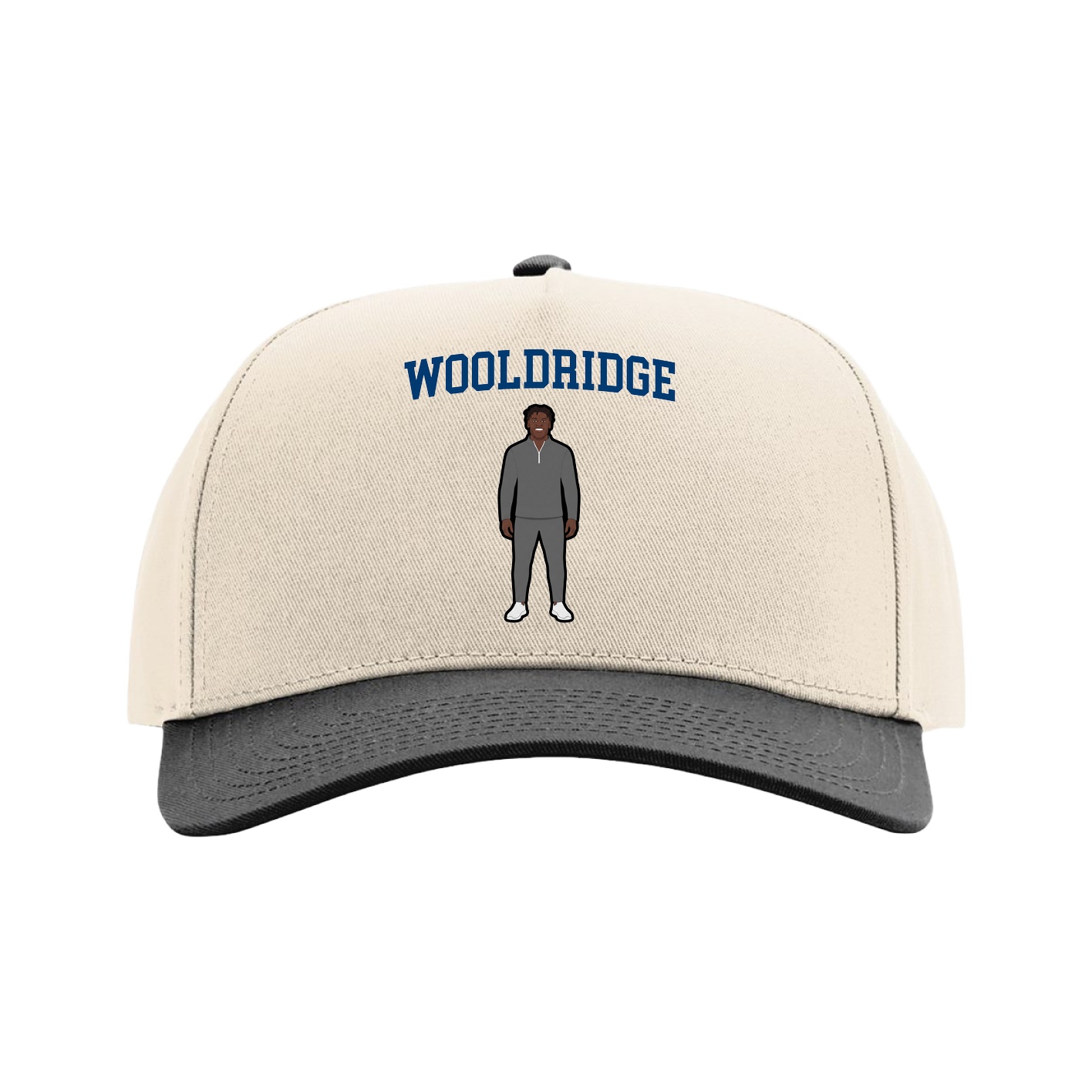 Full Fabric Five-Panel Champ Cap — Shirsey in Cream/Black