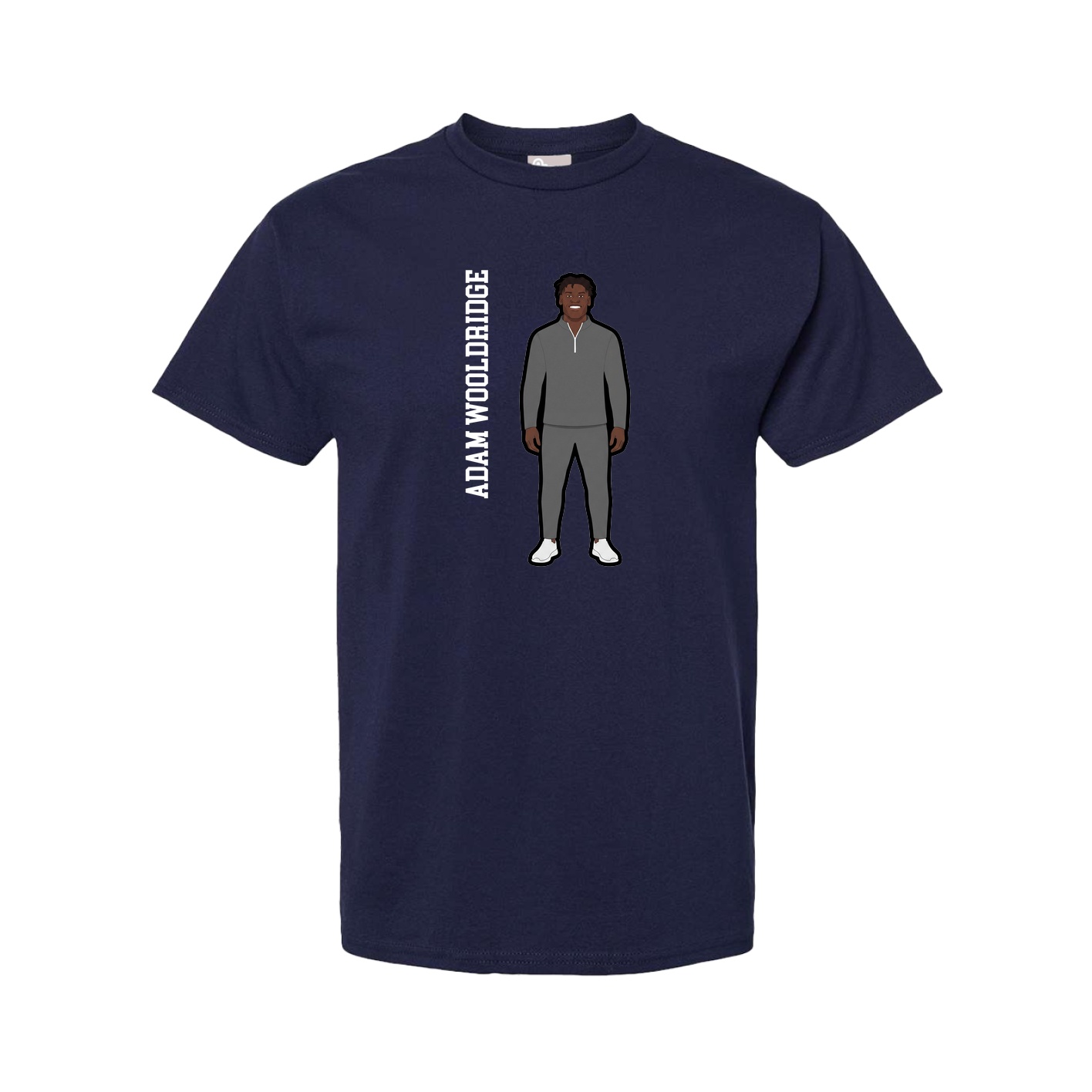 Tee — Name Vertical in Navy