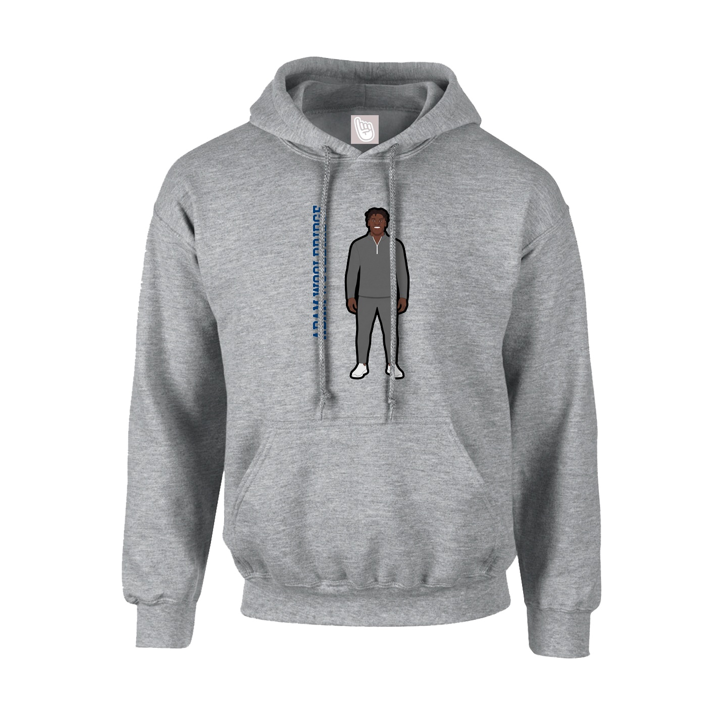 Youth Hoodie — Name Vertical in Grey