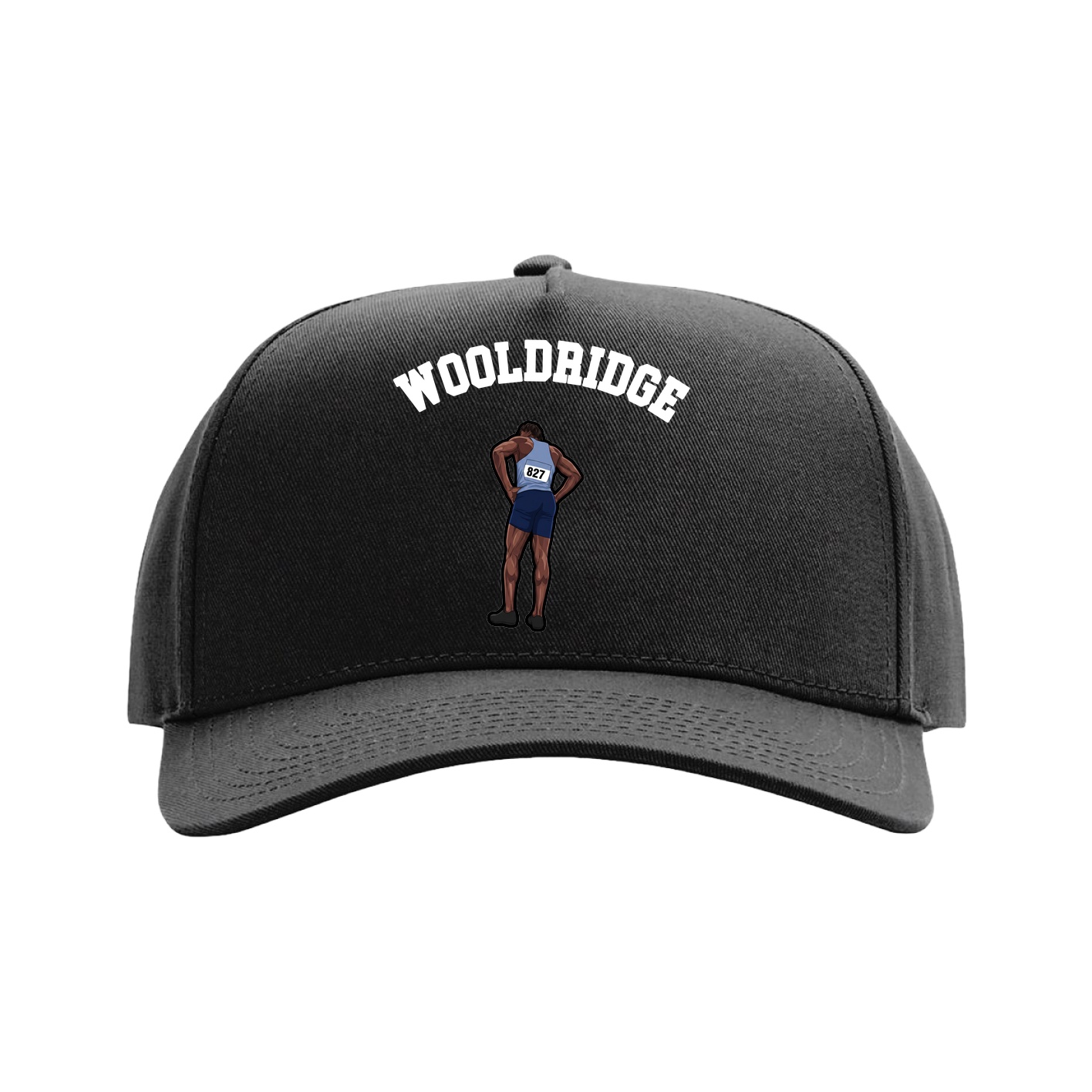 Full Fabric Five-Panel Champ Cap — Shirsey Arch in Black