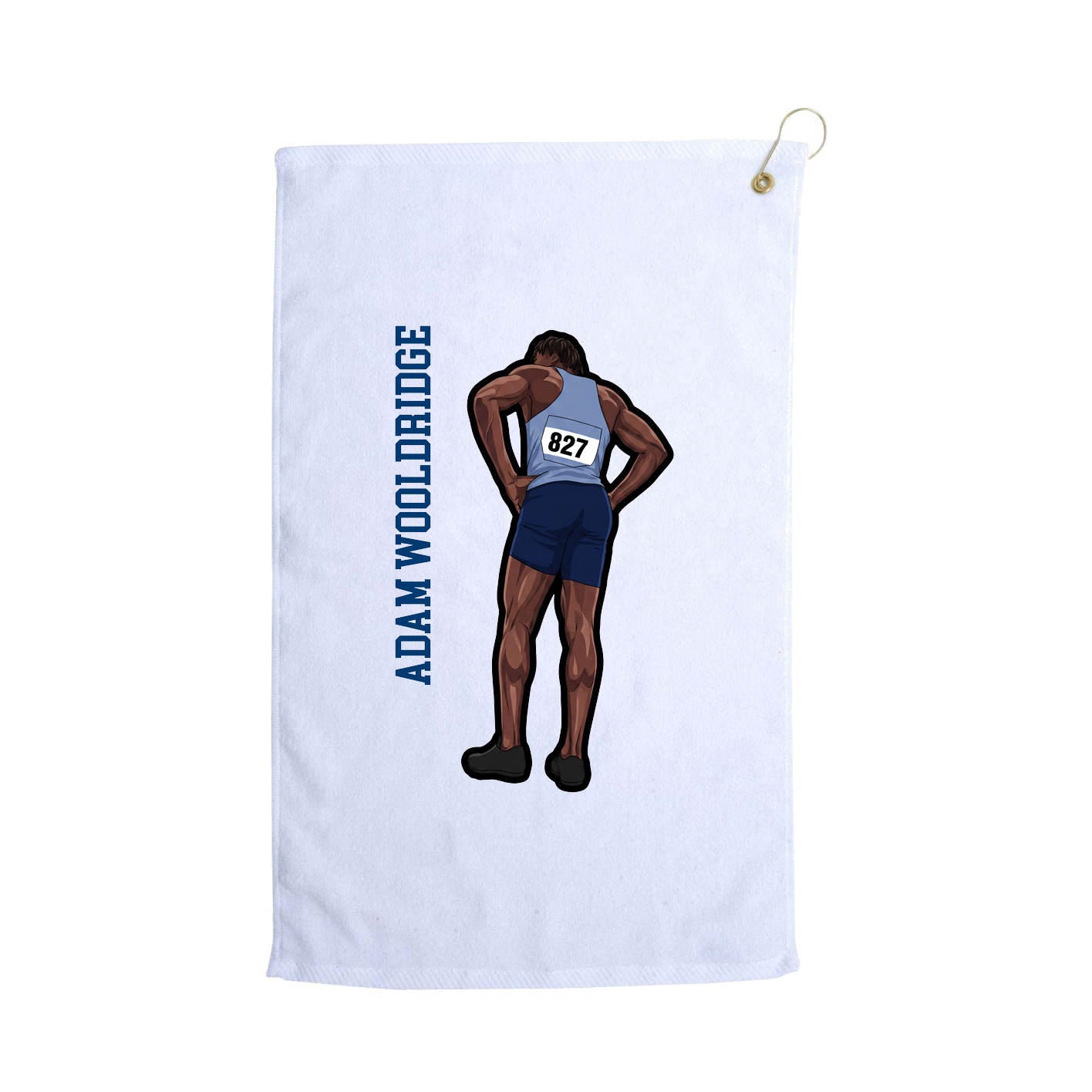 Golf Towel — Name Vertical in White