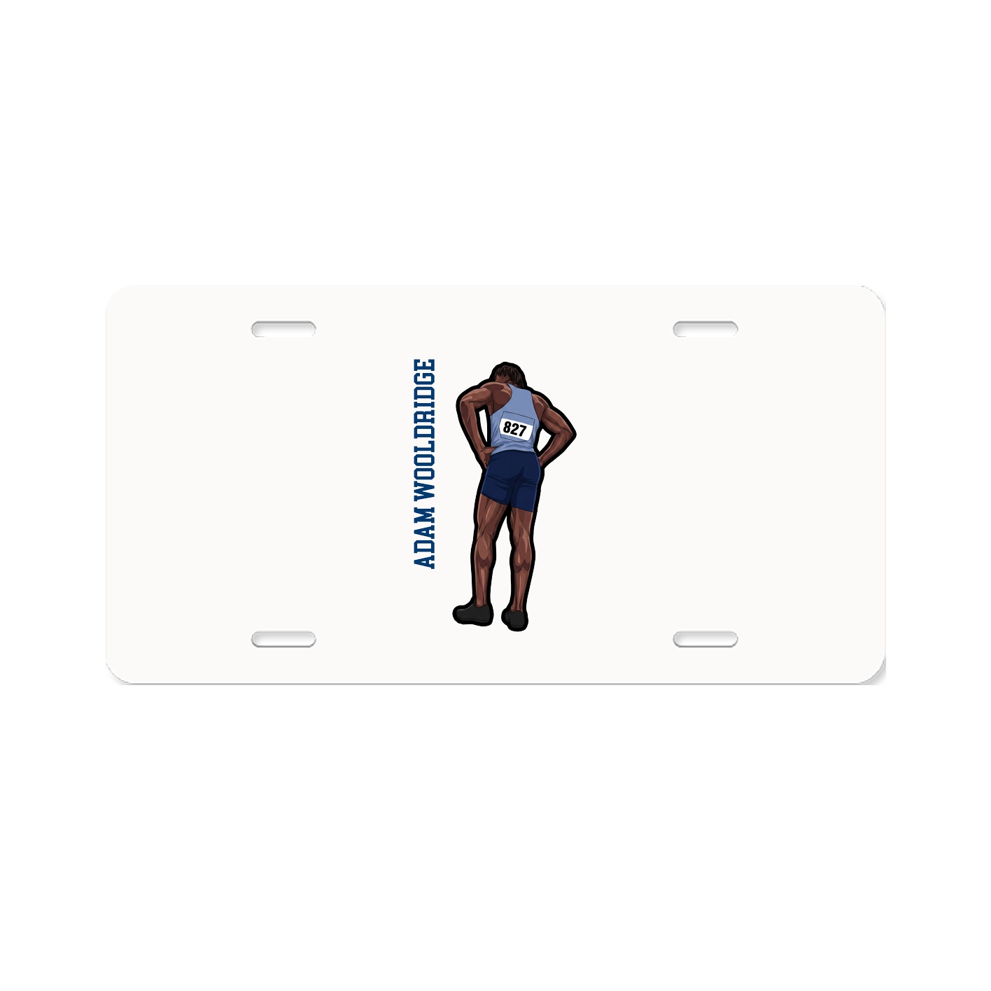 License Plate — Name Vertical in Classic