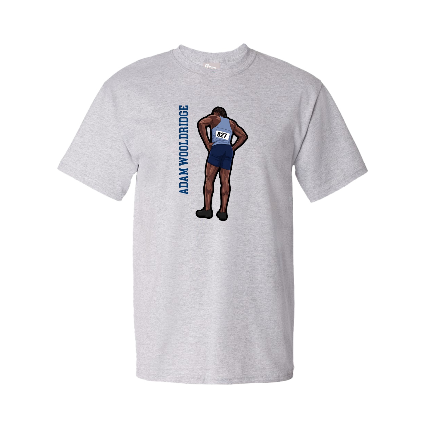 Tee — Name Vertical in Grey