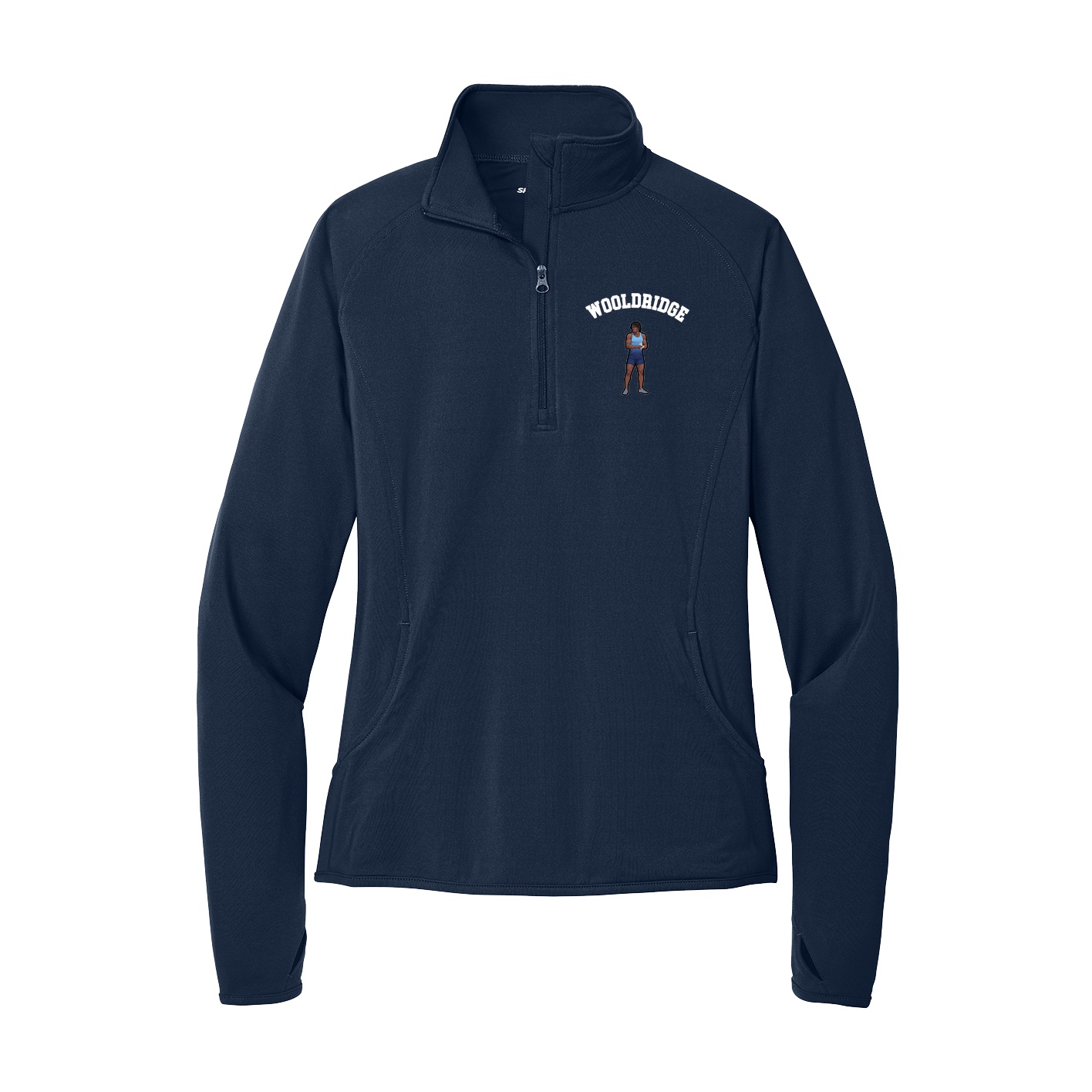 Women's Q-Zip Pullover — Shirsey Arch in Navy