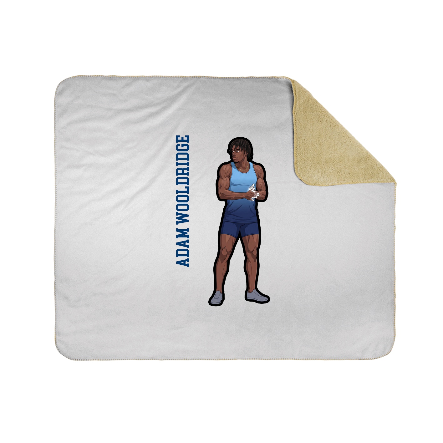 Throw Blanket — Name Vertical in White