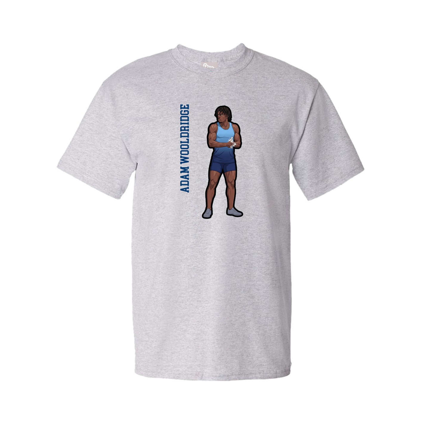 Tee — Name Vertical in Grey