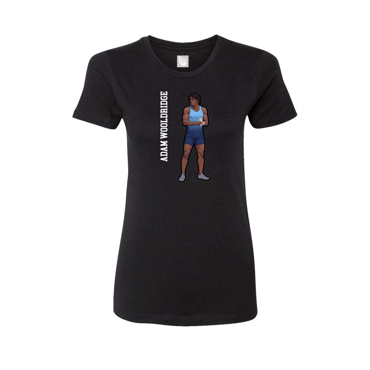 Womens Tee — Name Vertical in Black