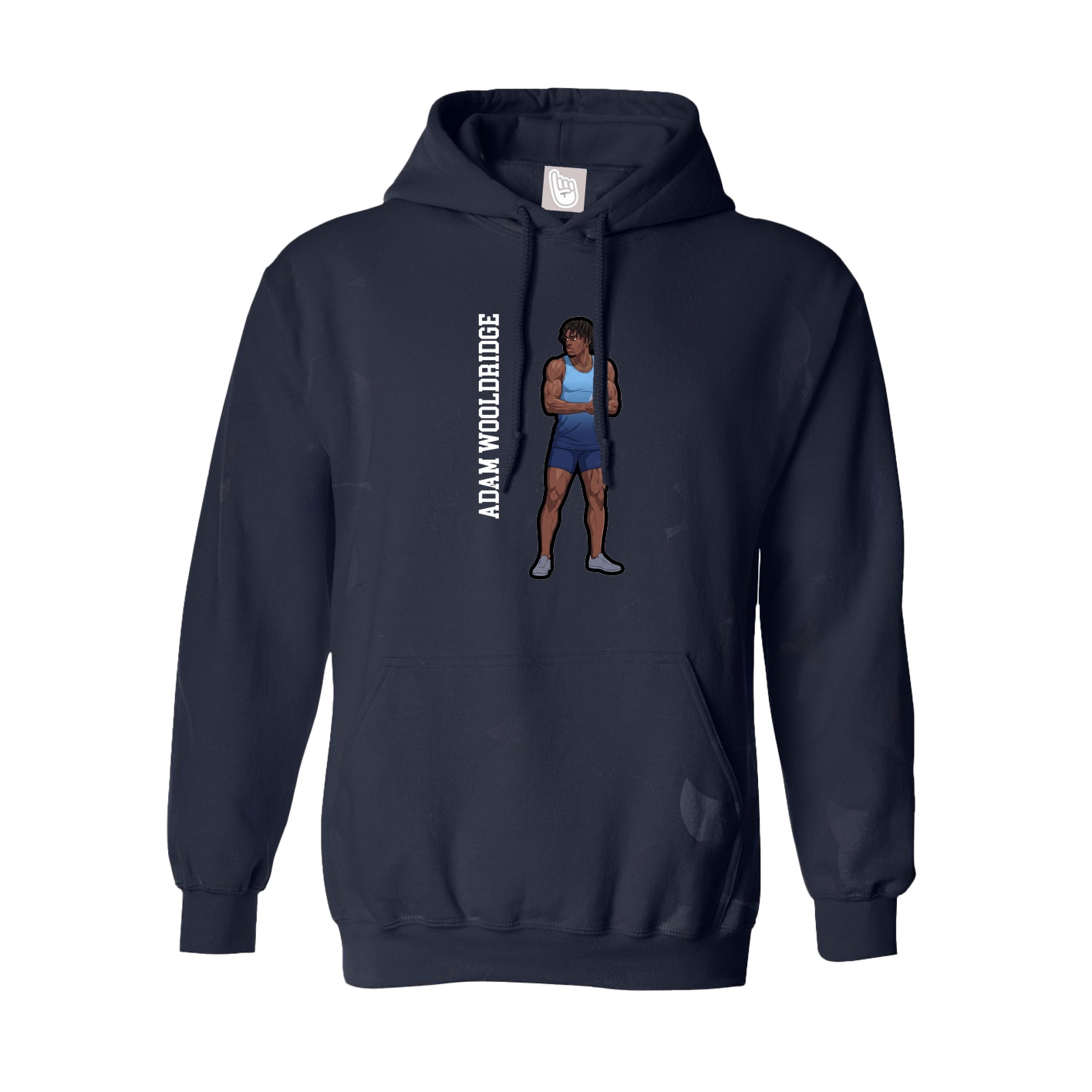 Hoodie — Name Vertical in Navy