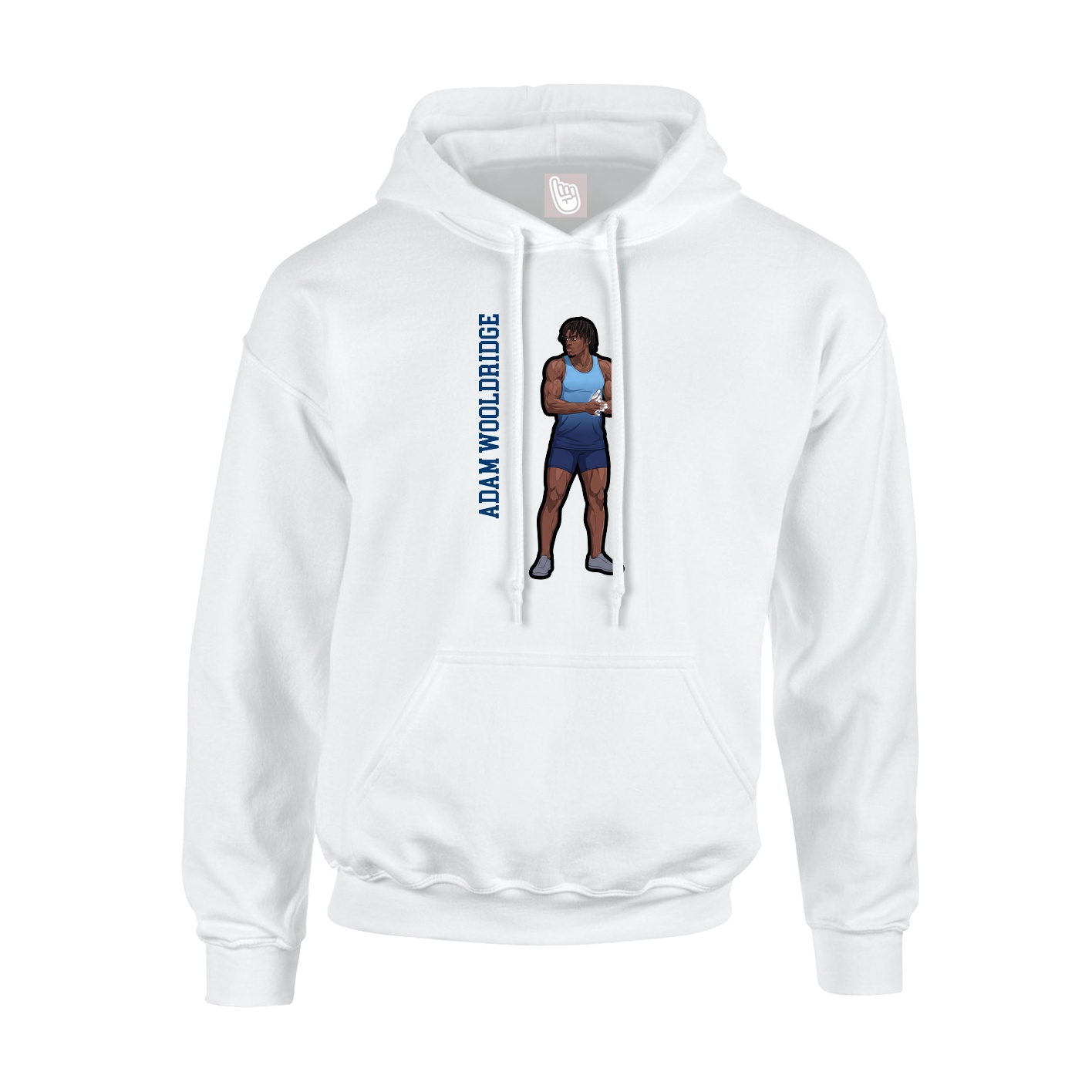 Youth Hoodie — Name Vertical in White