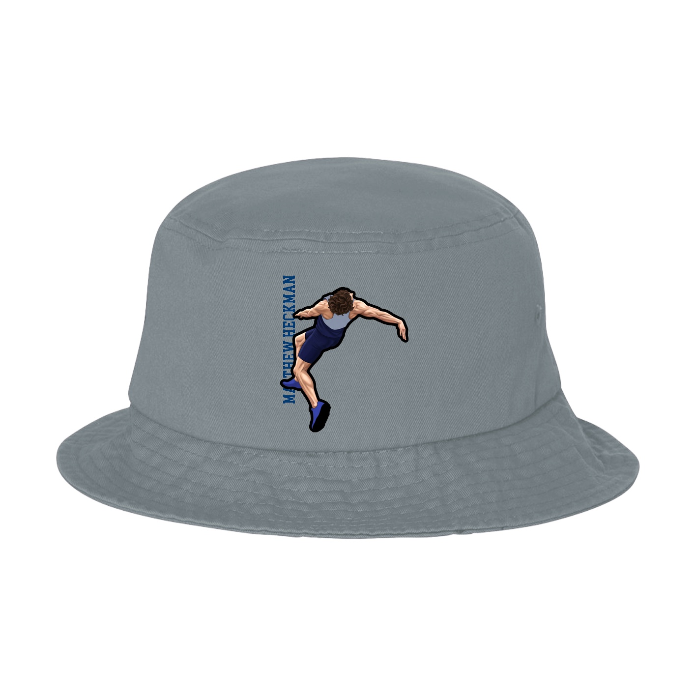 Bucket Cap — Name Vertical in Grey