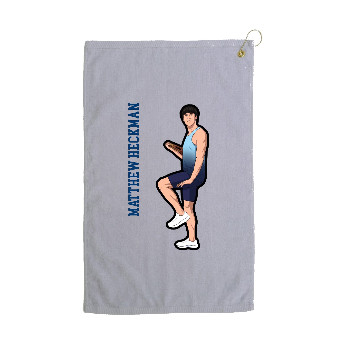 Golf Towel — Name Vertical in Grey