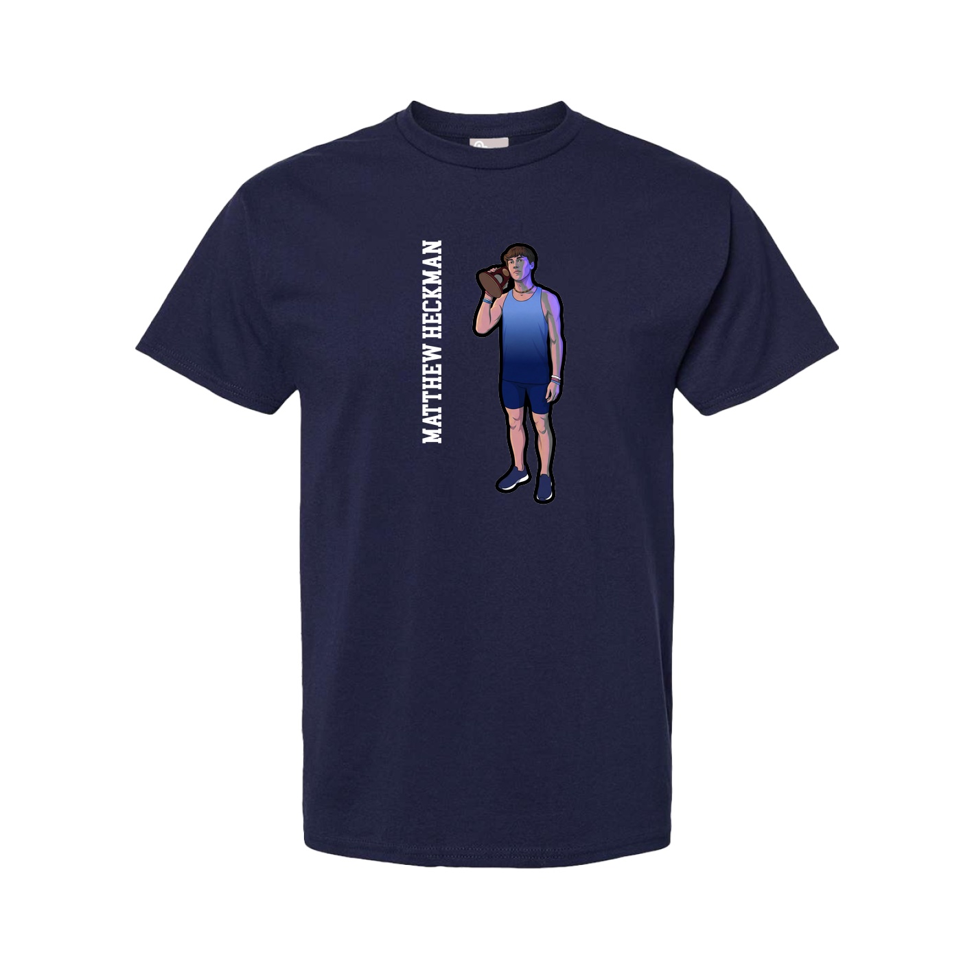 Youth Tee — Name Vertical in Navy