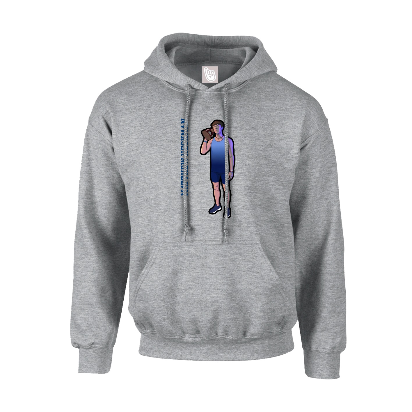 Hoodie — Name Vertical in Grey