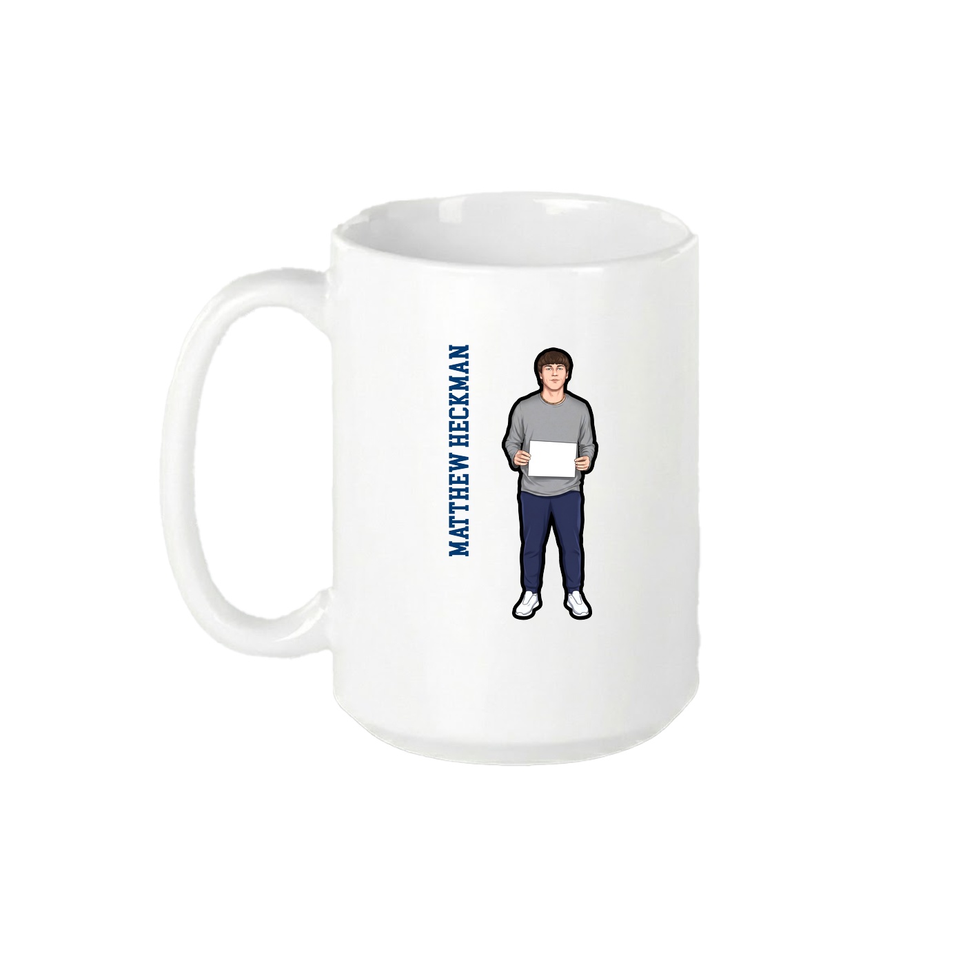 15oz Coffee Mug — Name Vertical in White