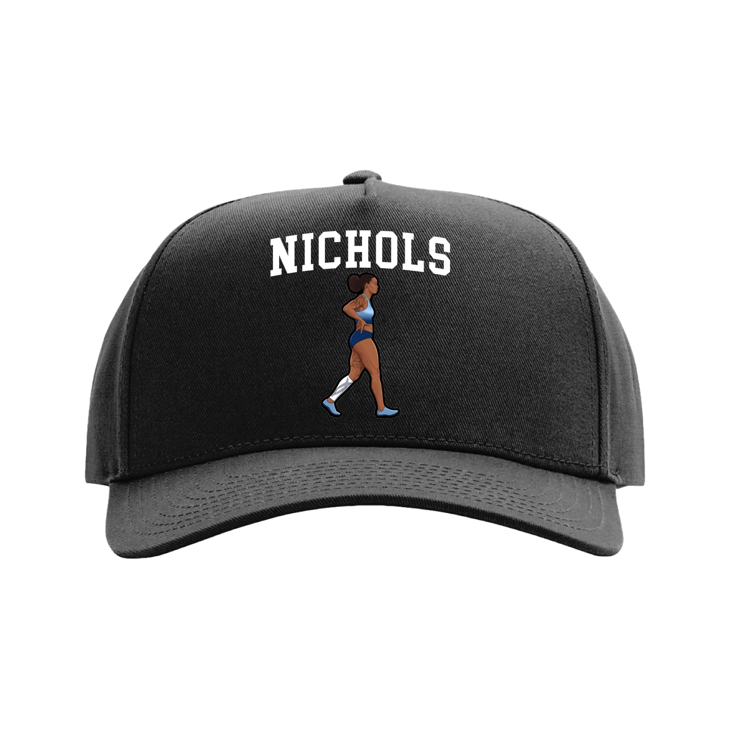 Full Fabric Five-Panel Champ Cap — Shirsey in Black