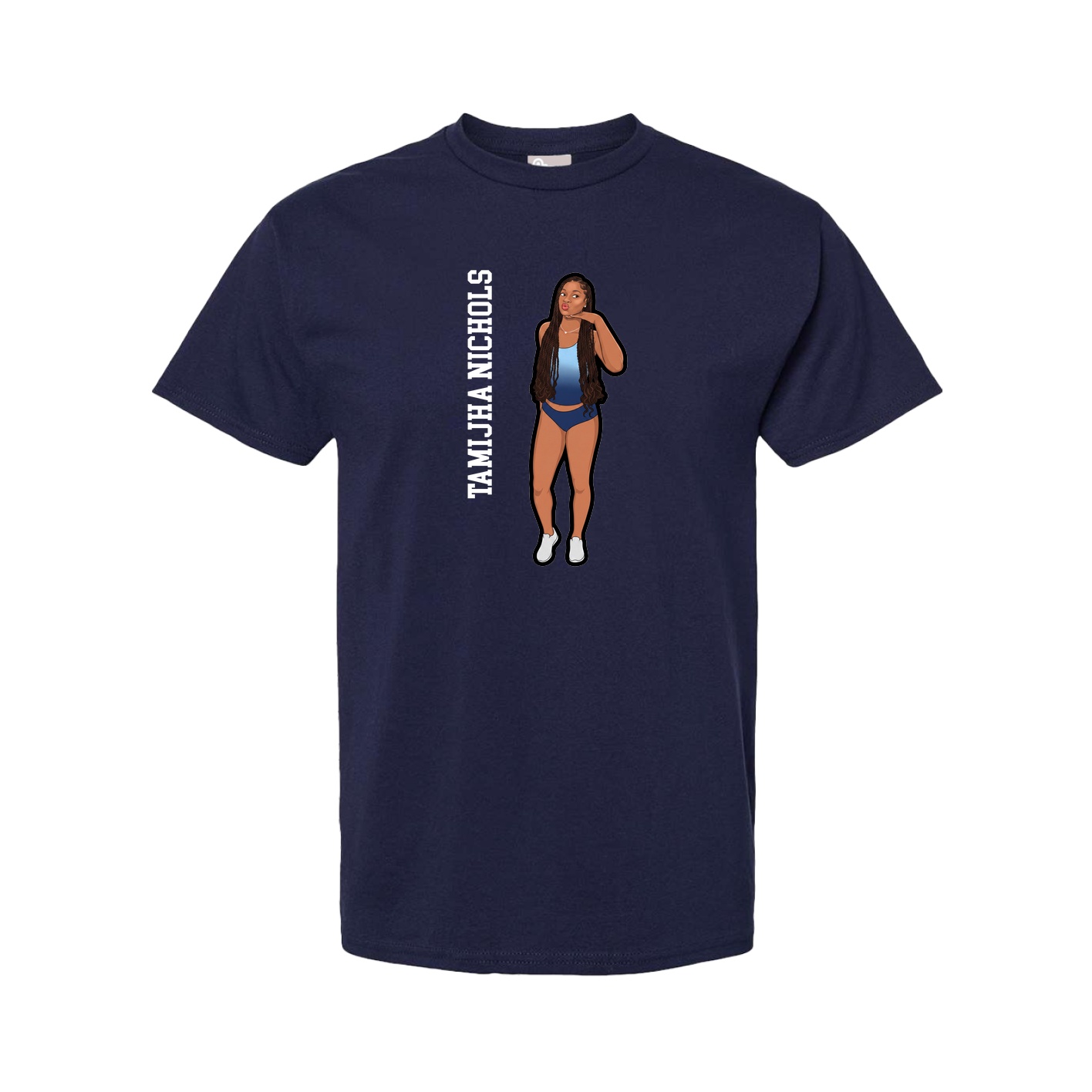Youth Tee — Name Vertical in Navy